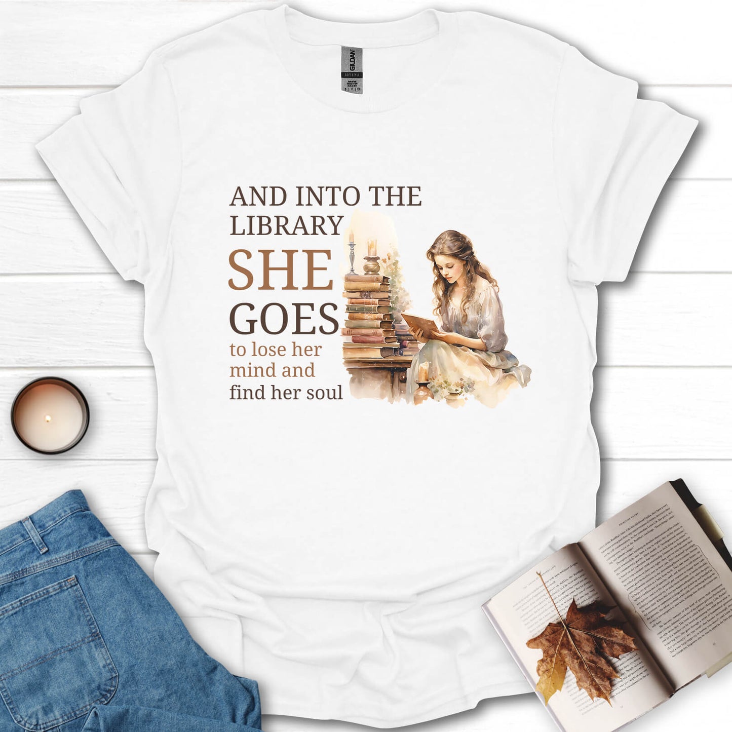 And Into The Library She Goes T-Shirt