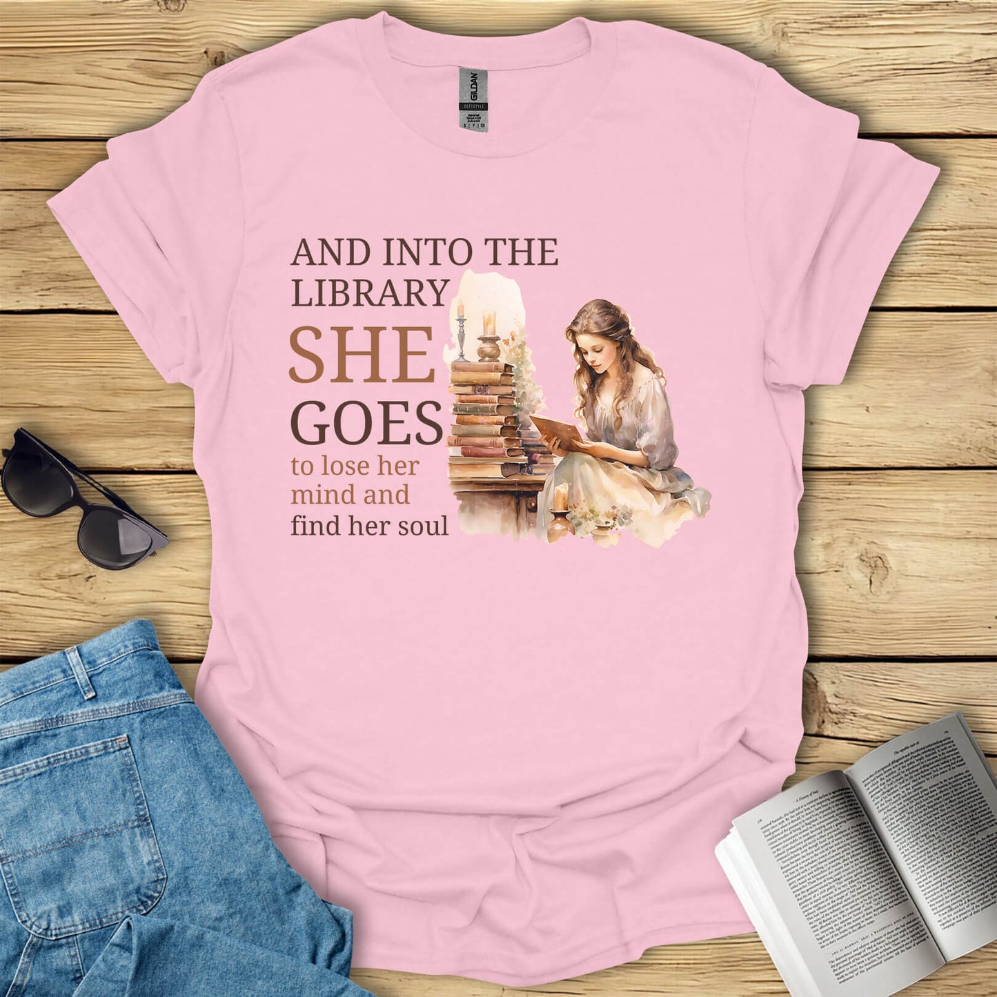 And Into The Library She Goes T-Shirt