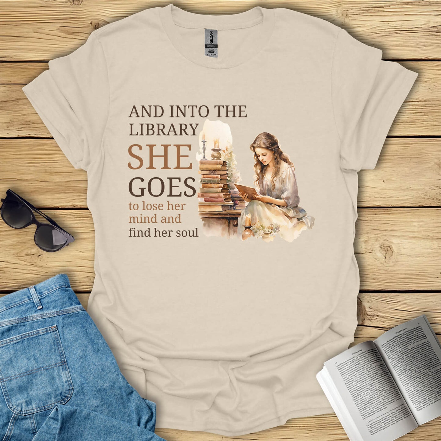 And Into The Library She Goes T-Shirt