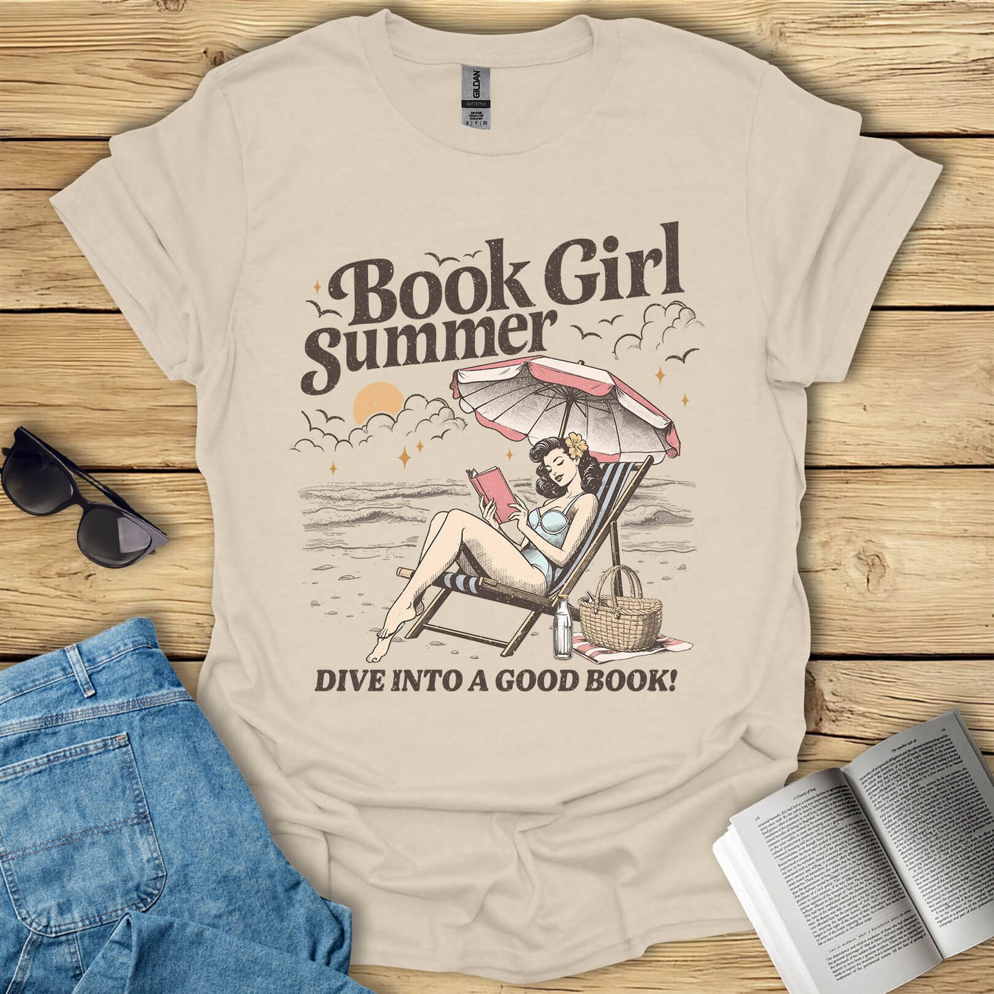 Book Girl Summer Dive Into a Good Book T-Shirt