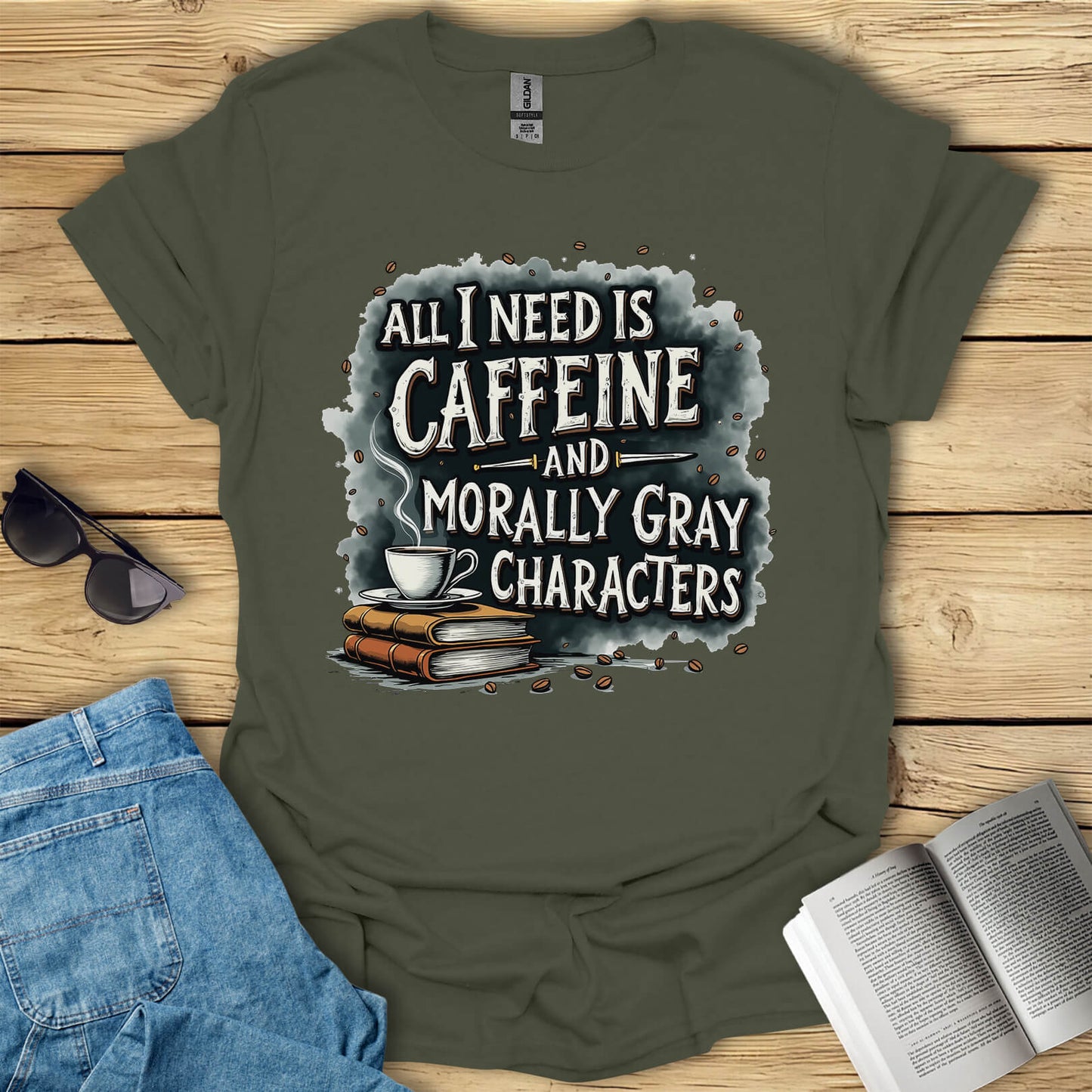 Caffeine And Morally Gray Characters T-Shirt