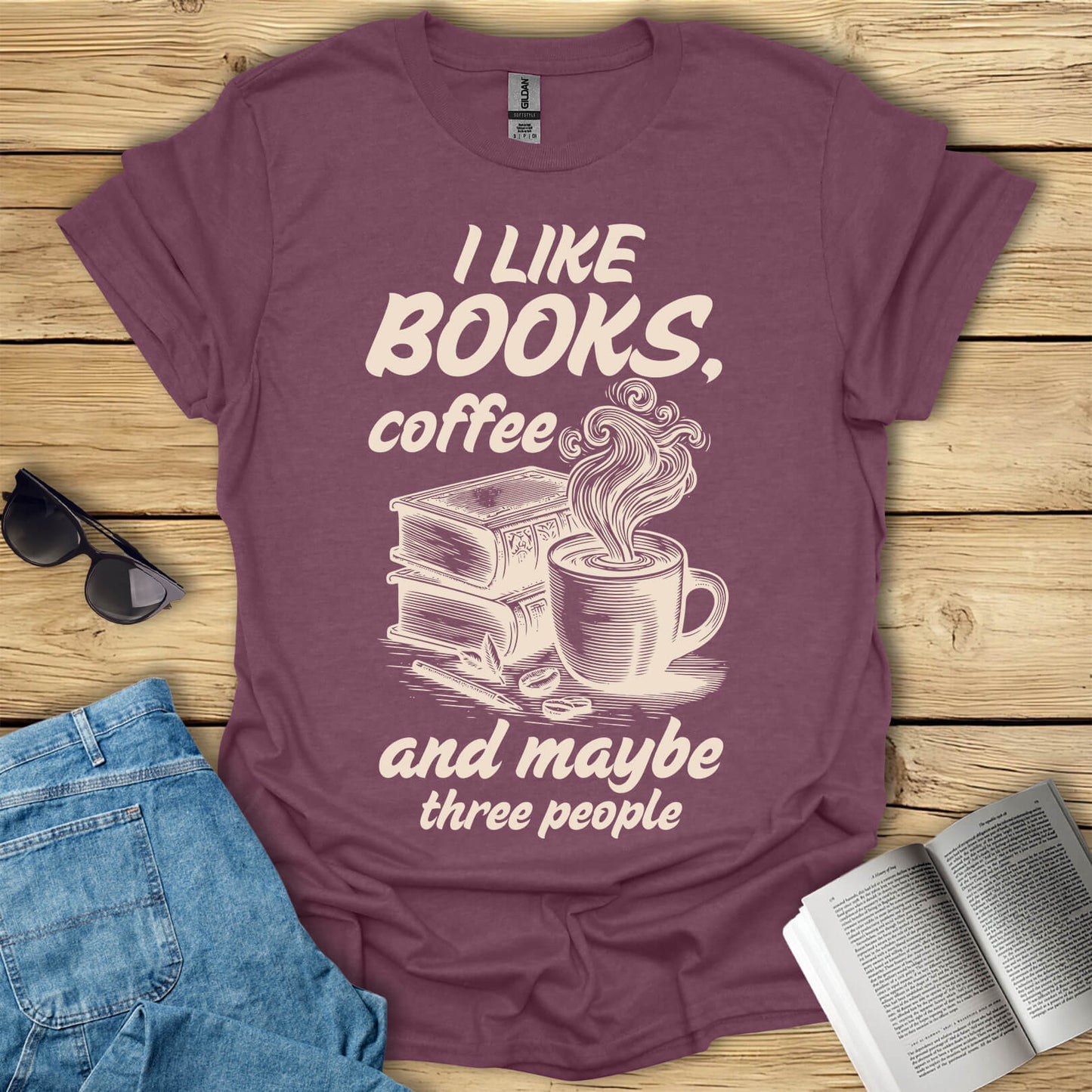 I Like Books, Coffee And T-Shirt