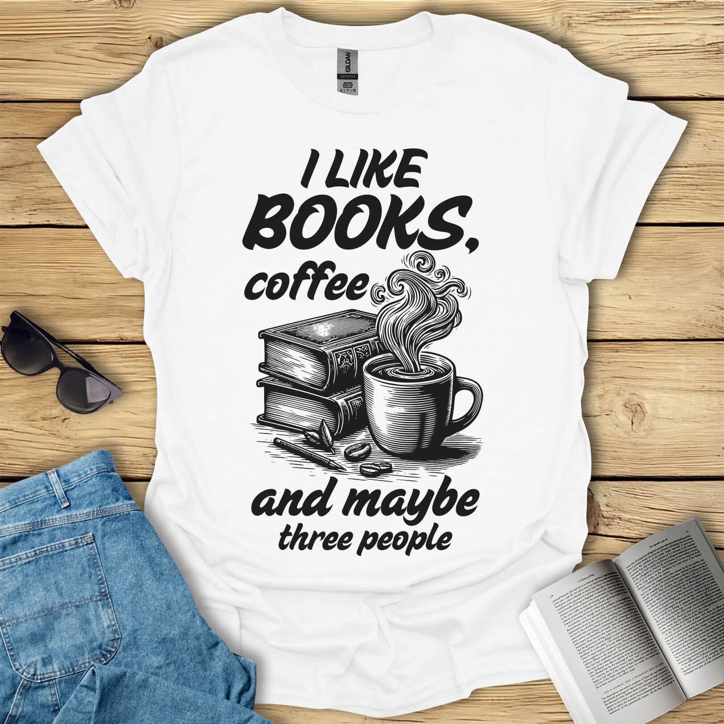 I Like Books, Coffee And T-Shirt
