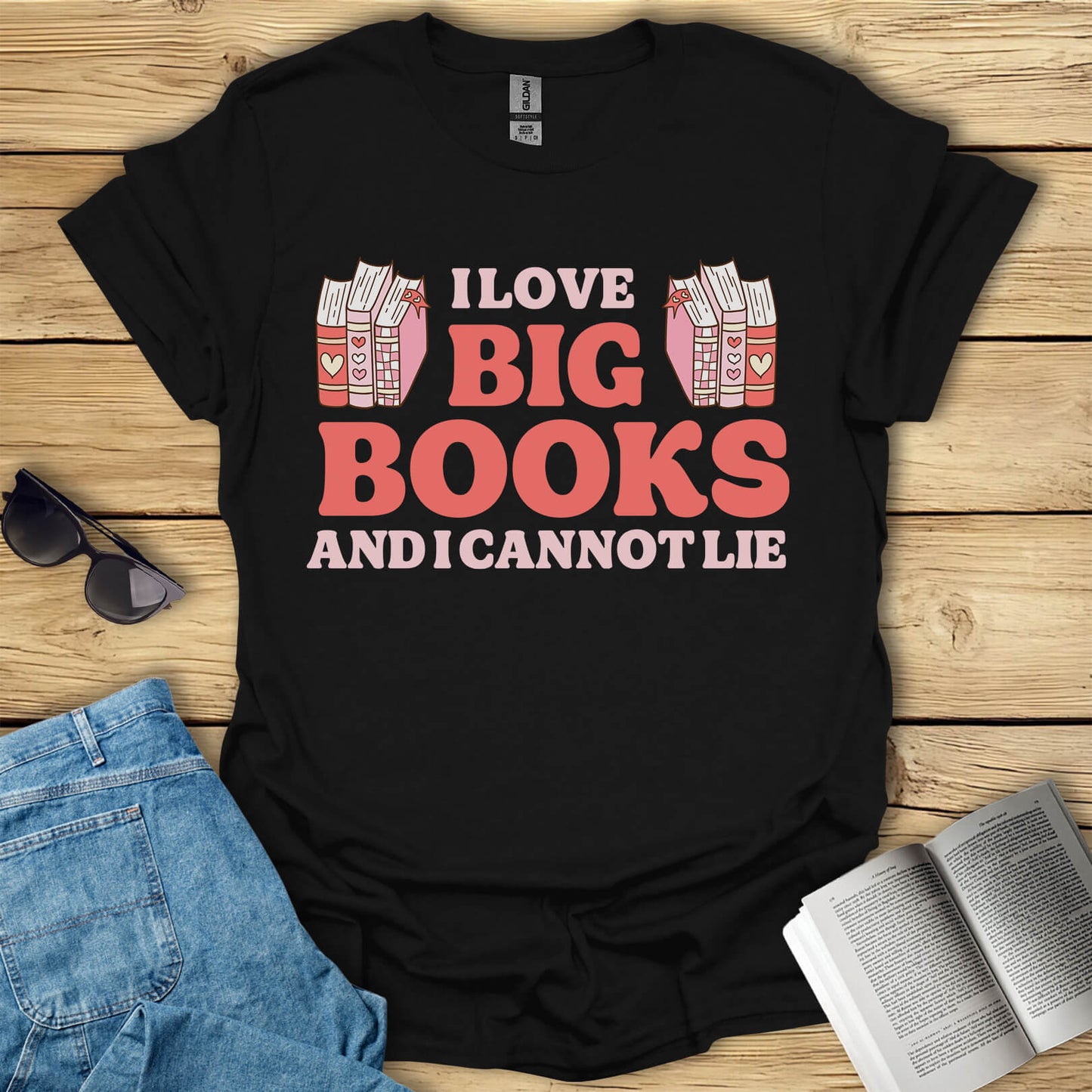 I Love Big Books Funny Book Lovers T-Shirt