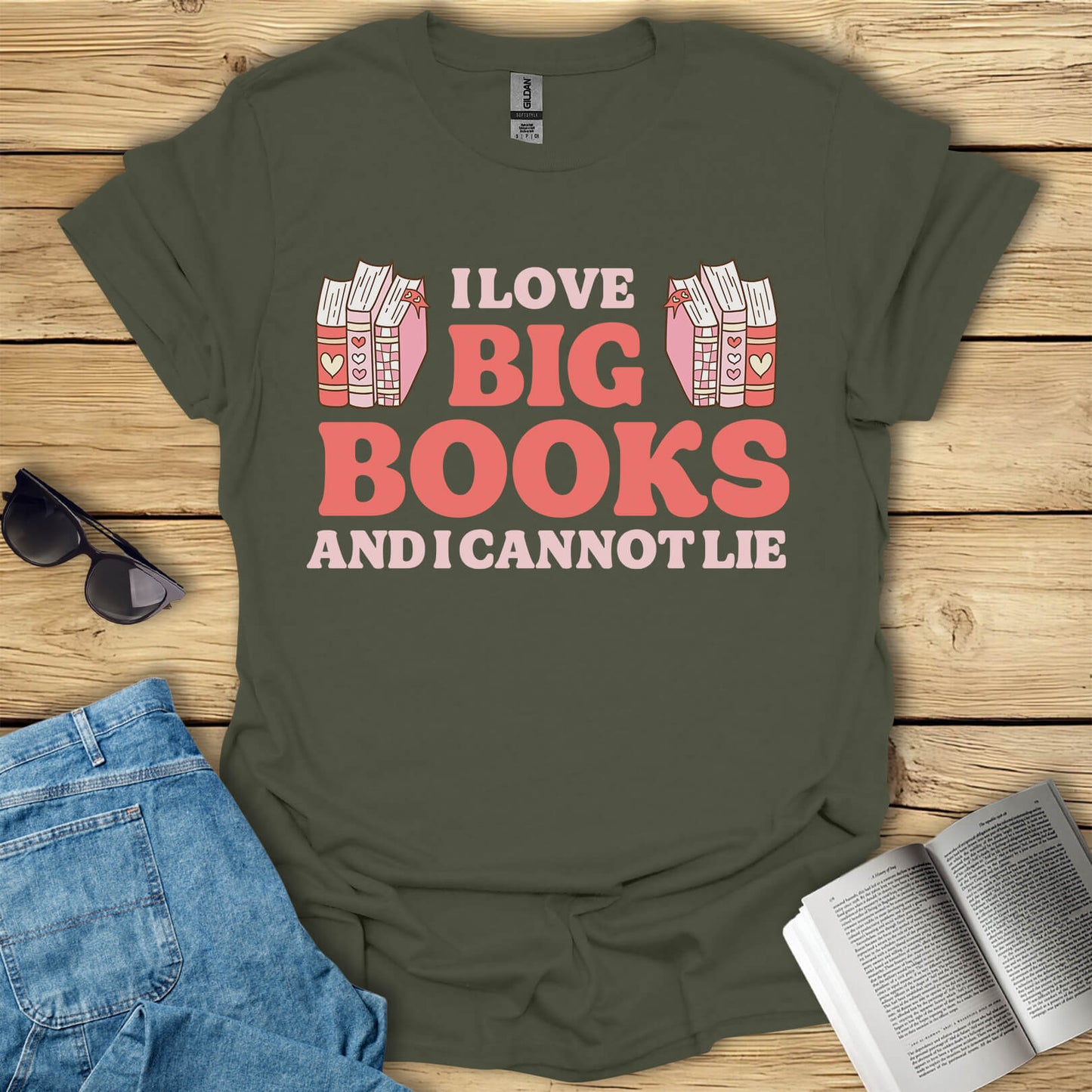 I Love Big Books Funny Book Lovers T-Shirt