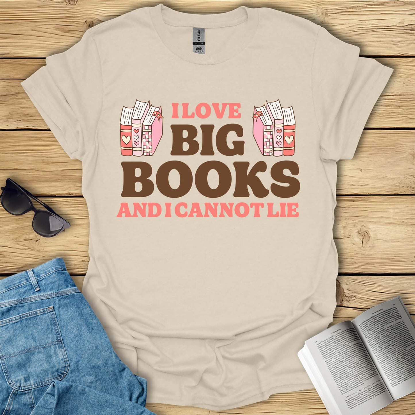 I Love Big Books Funny Book Lovers T-Shirt