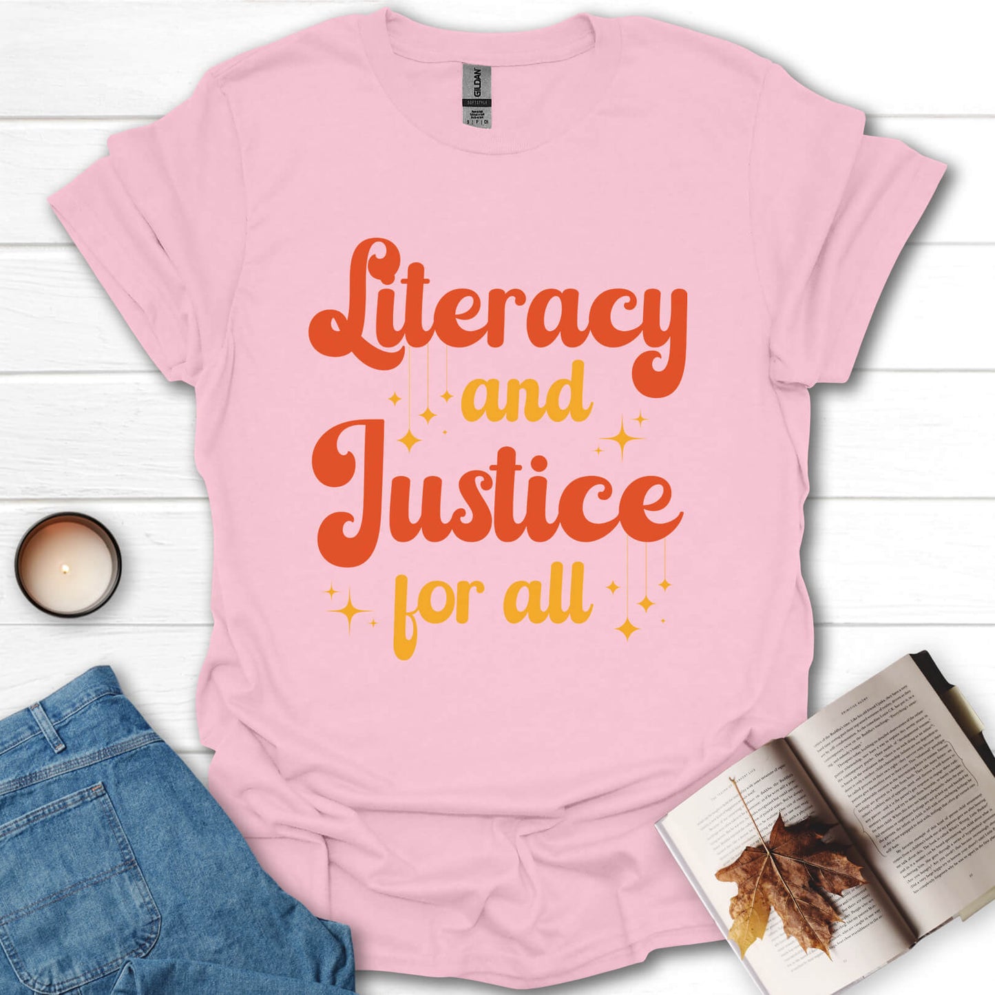 Literacy And Justice For All Book Lovers T-Shirt