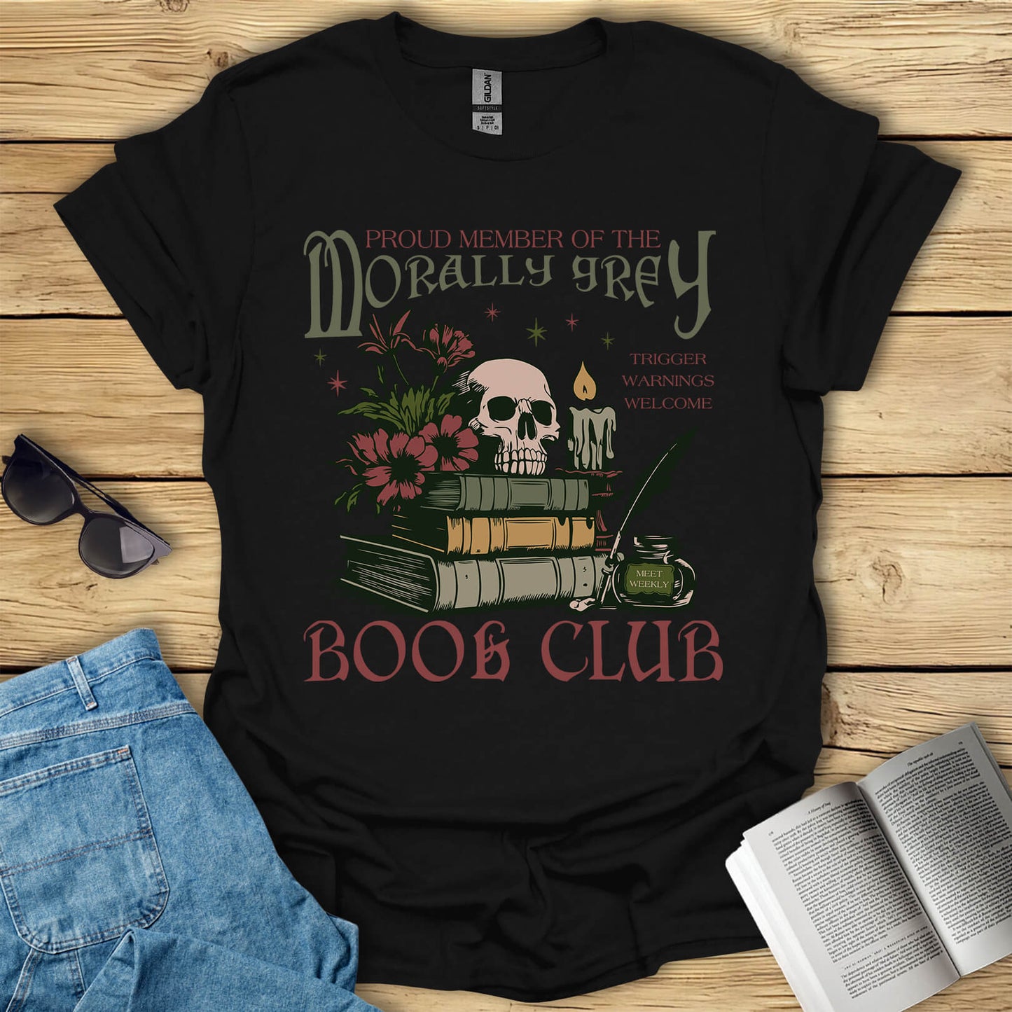 Morally Grey Book Club Reading T-Shirt