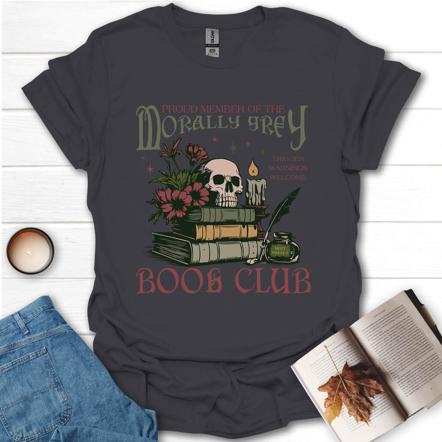 Morally Grey Book Club Reading T-Shirt