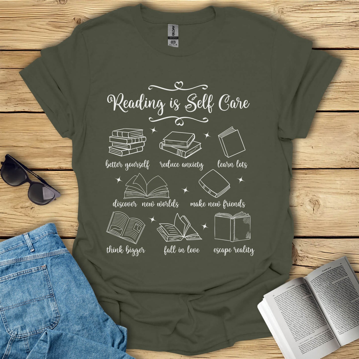 Reading is Self Care Book Lovers T-Shirt