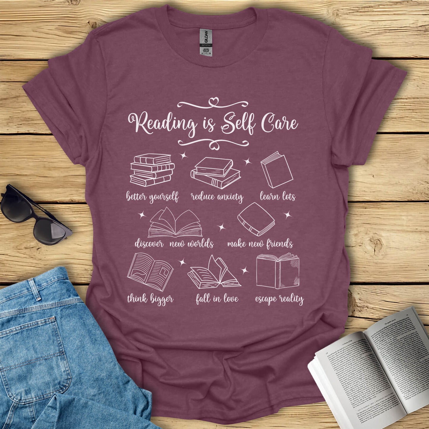 Reading is Self Care Book Lovers T-Shirt