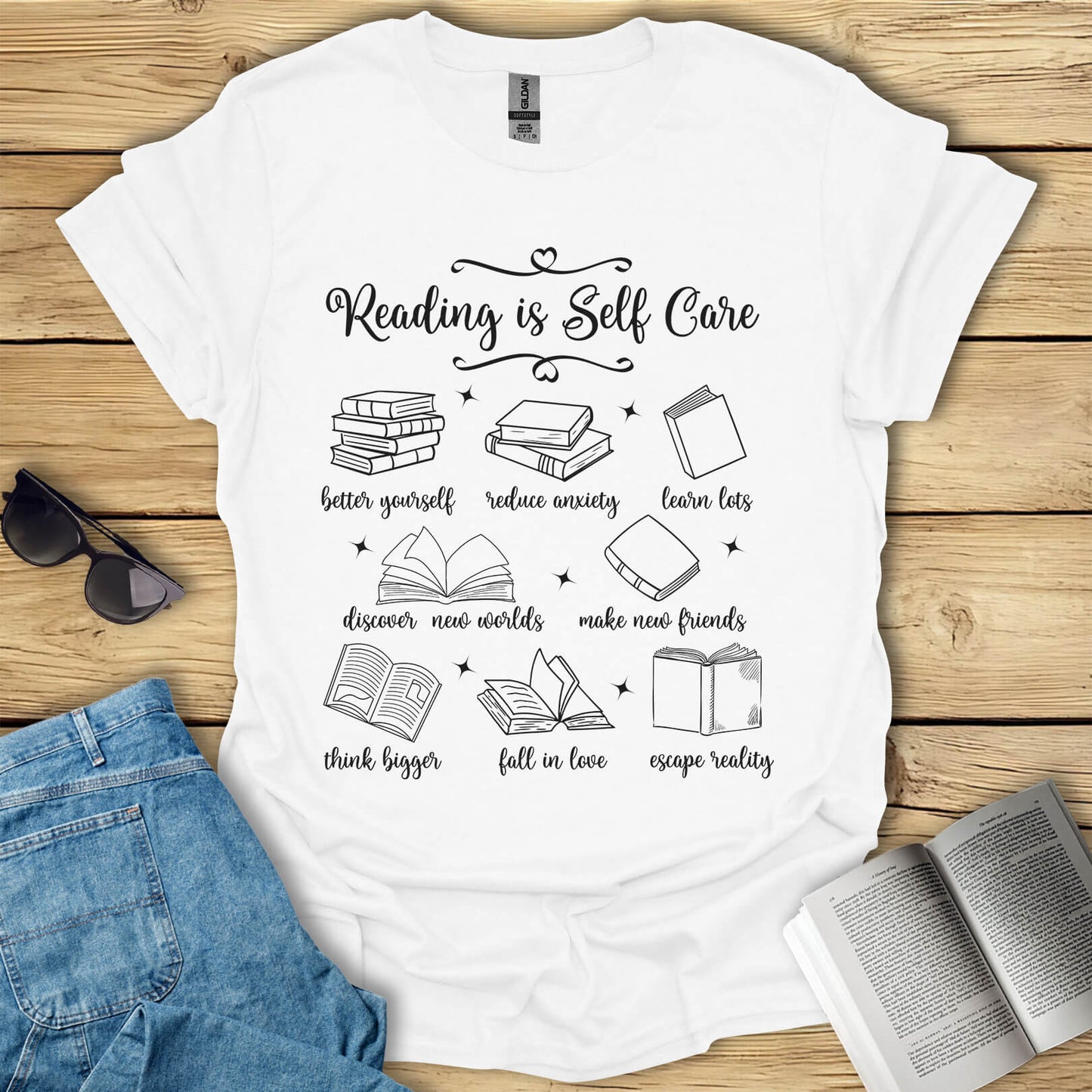 Reading is Self Care Book Lovers T-Shirt