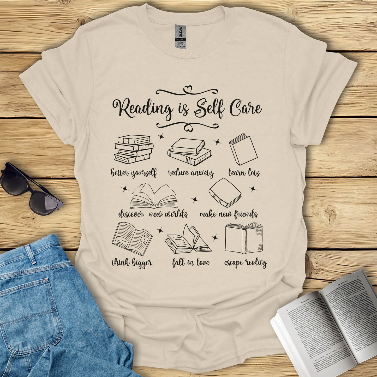 Reading is Self Care Book Lovers T-Shirt