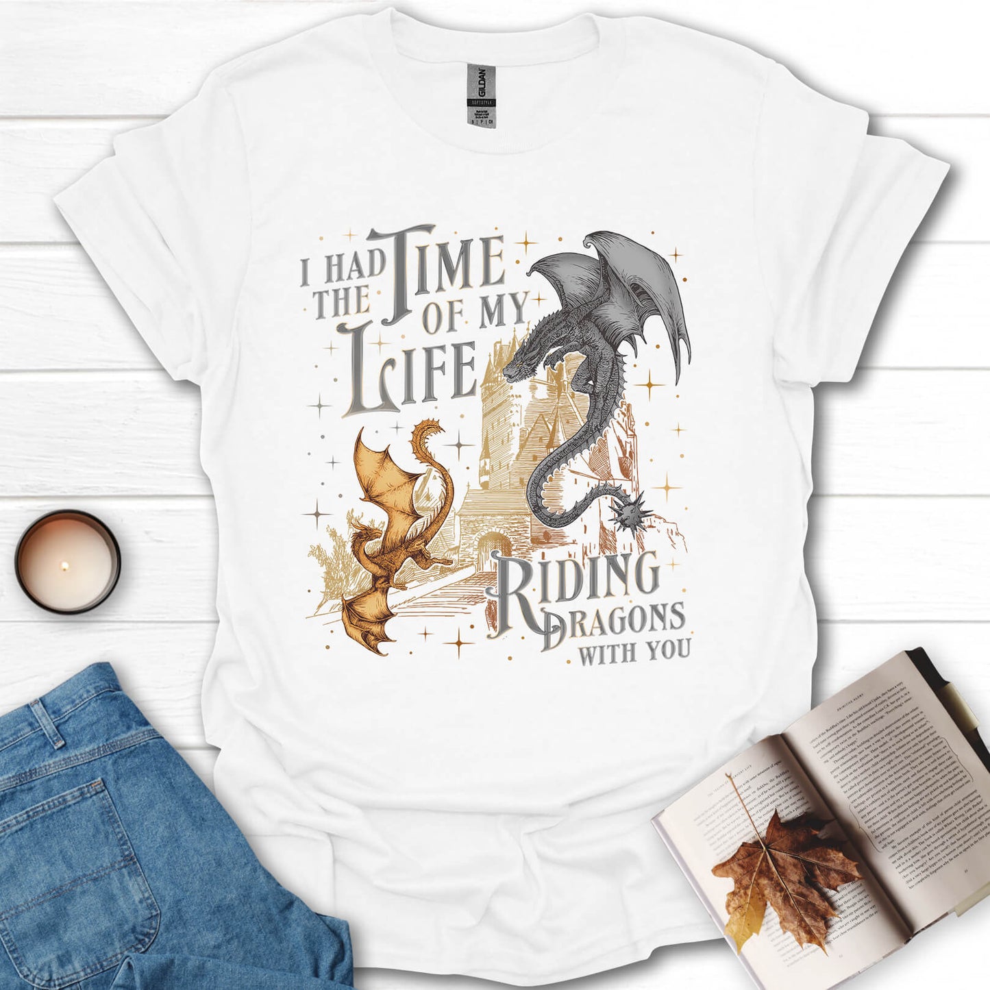 Riding Dragons With You Fantasy Book Lover T-Shirt