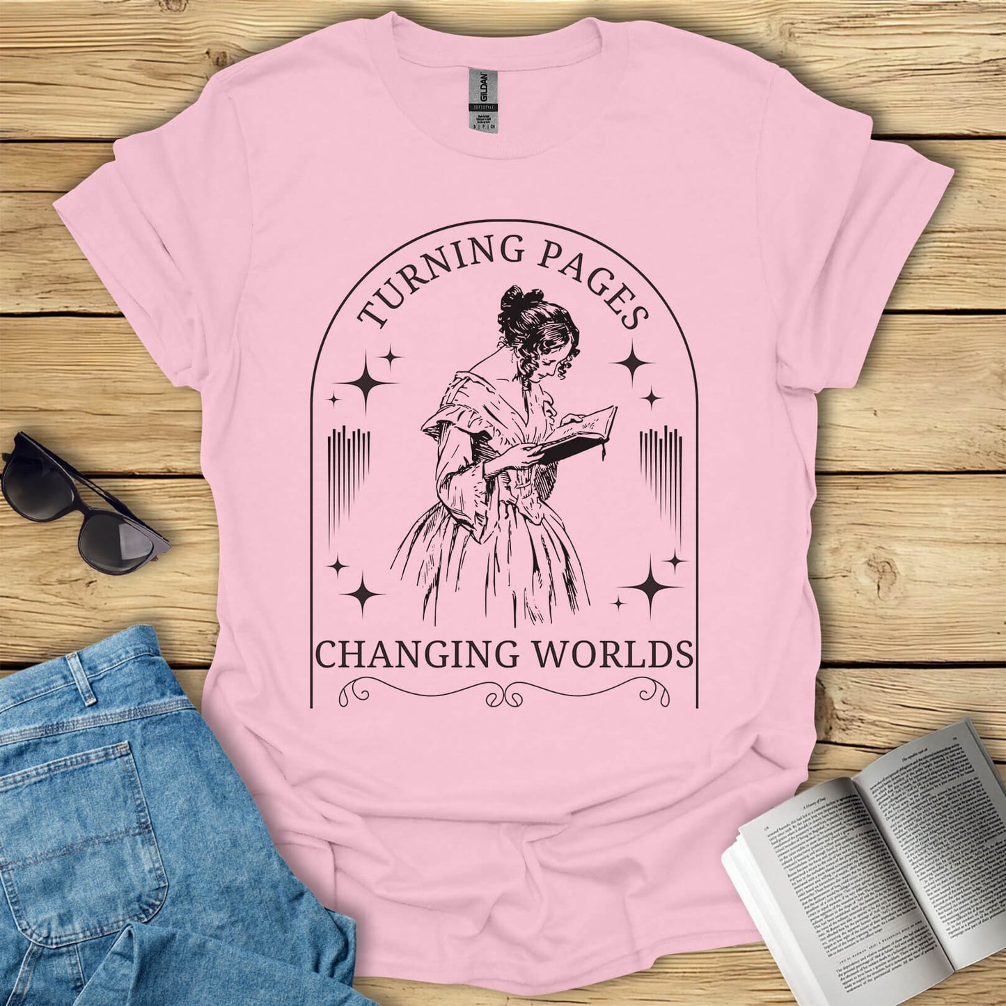 Turning Pages Changing Worlds Book T-Shirt