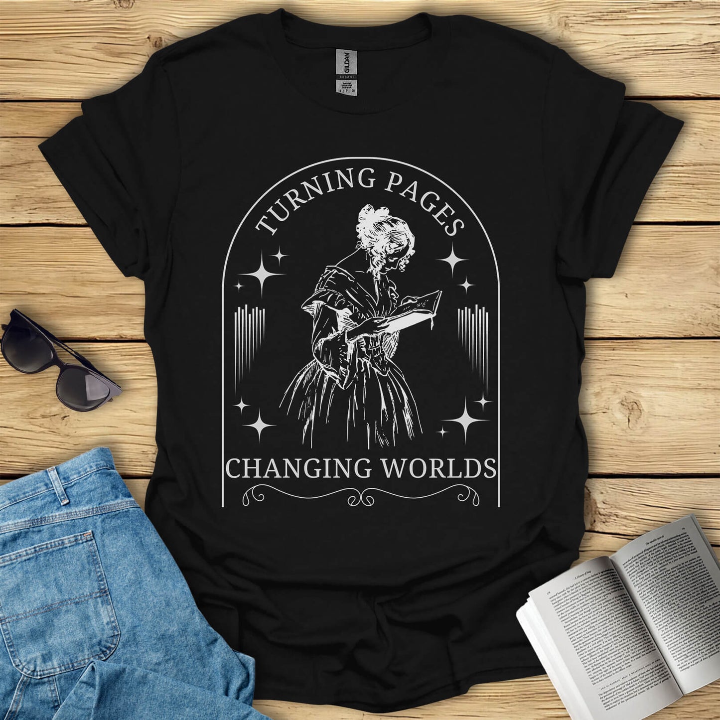 Turning Pages Changing Worlds Book T-Shirt