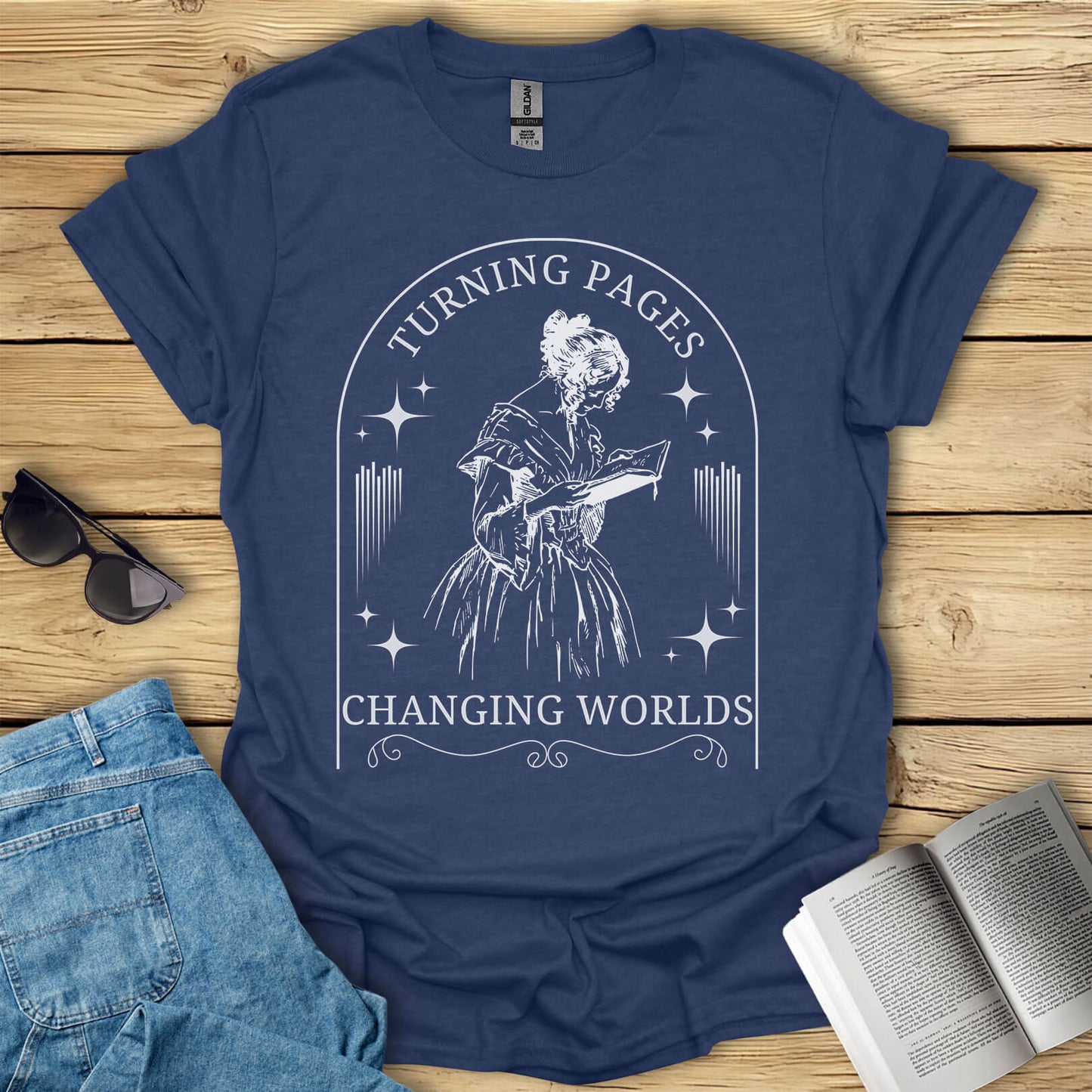 Turning Pages Changing Worlds Book T-Shirt
