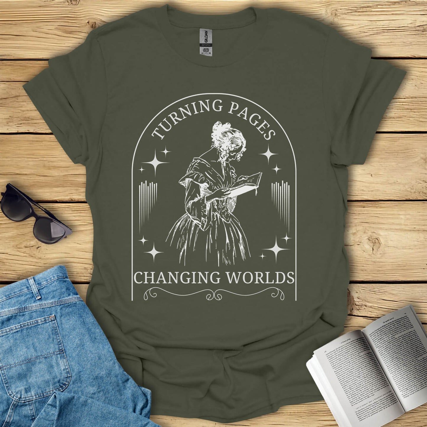 Turning Pages Changing Worlds Book T-Shirt