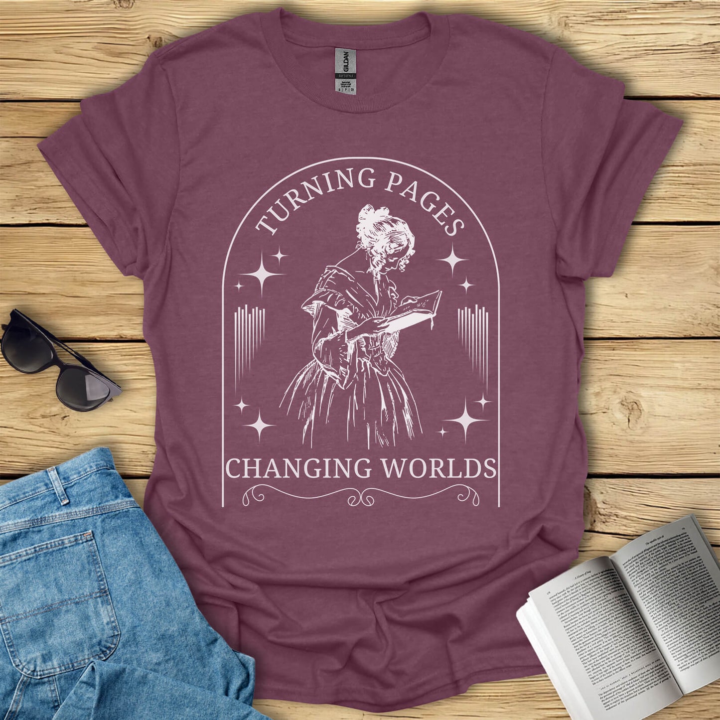 Turning Pages Changing Worlds Book T-Shirt