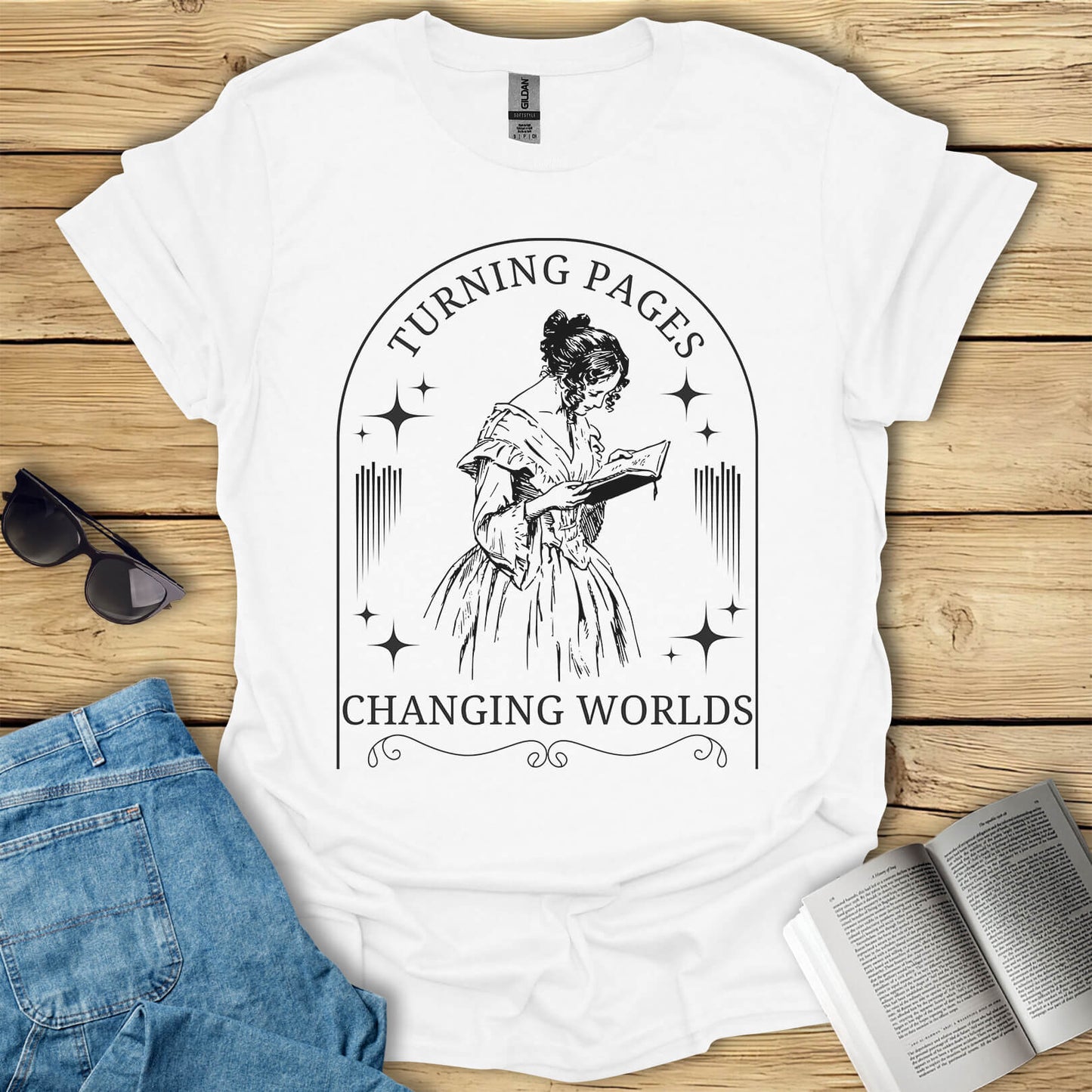 Turning Pages Changing Worlds Book T-Shirt