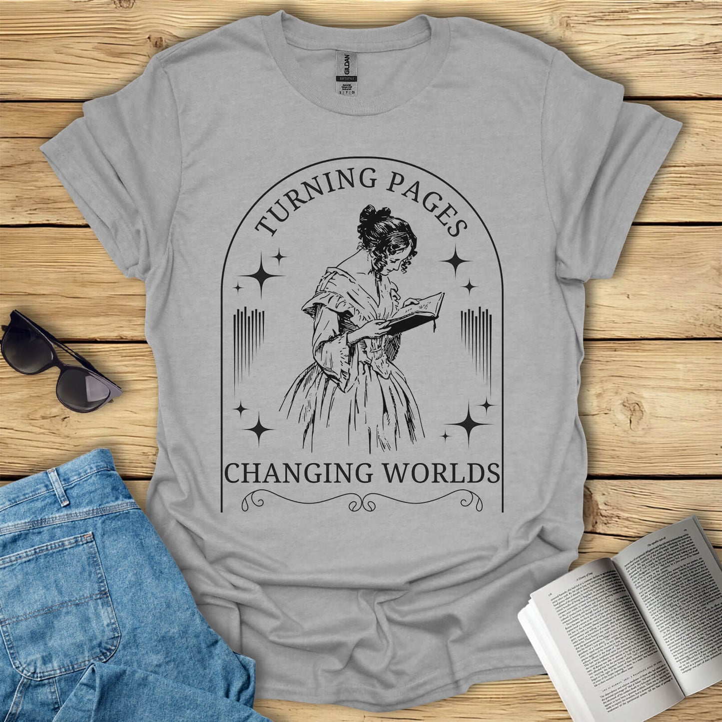 Turning Pages Changing Worlds Book T-Shirt