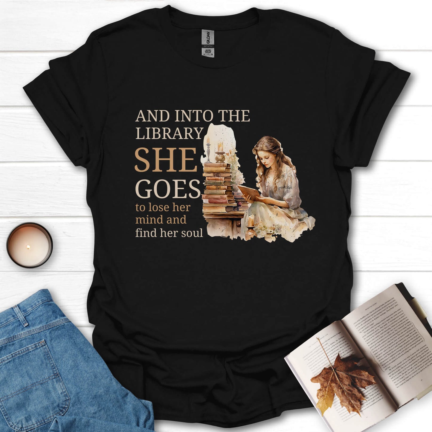 And Into The Library She Goes T-Shirt