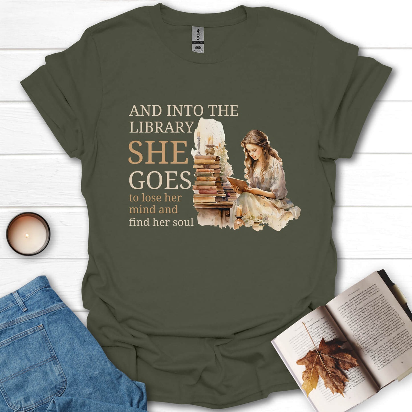And Into The Library She Goes T-Shirt
