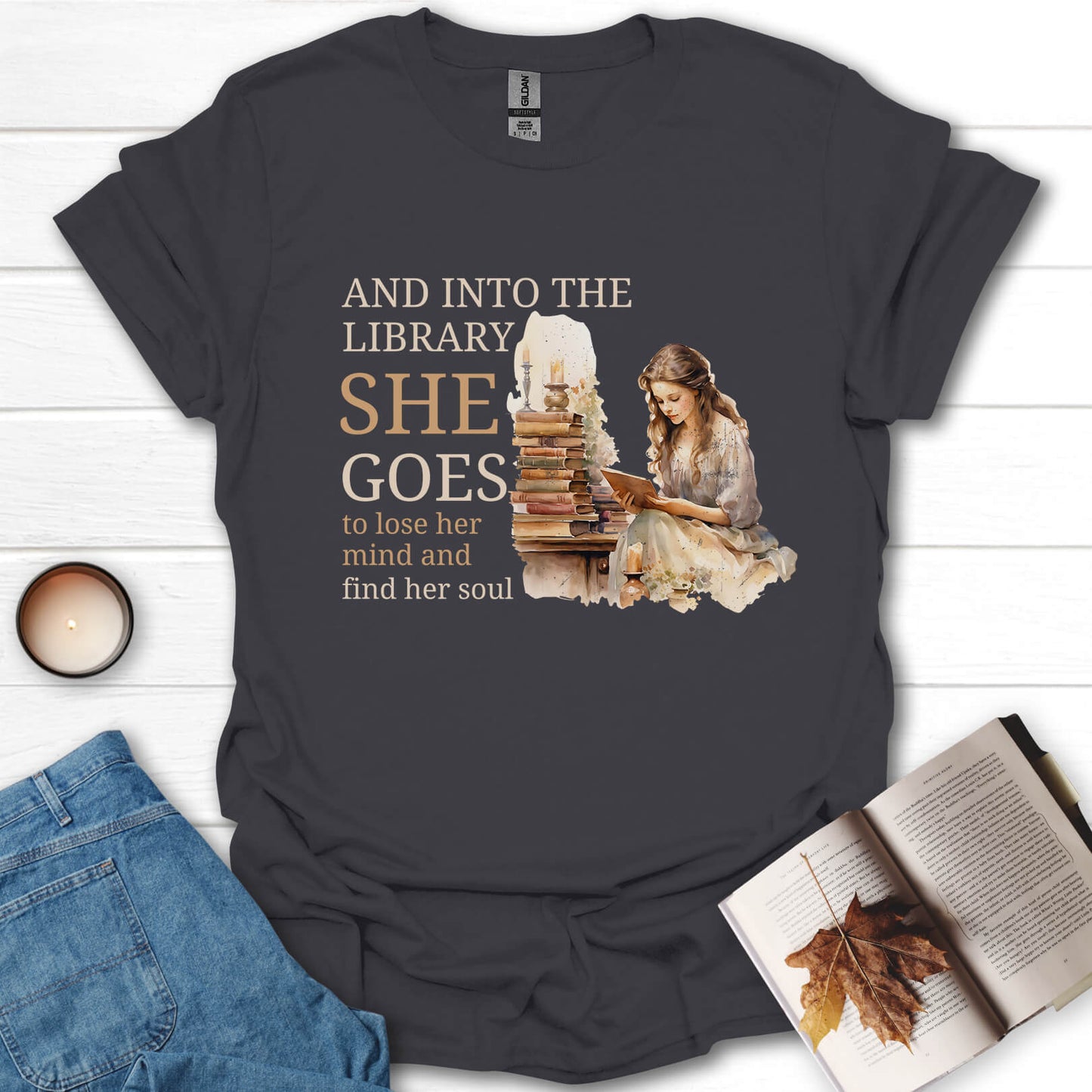 And Into The Library She Goes T-Shirt
