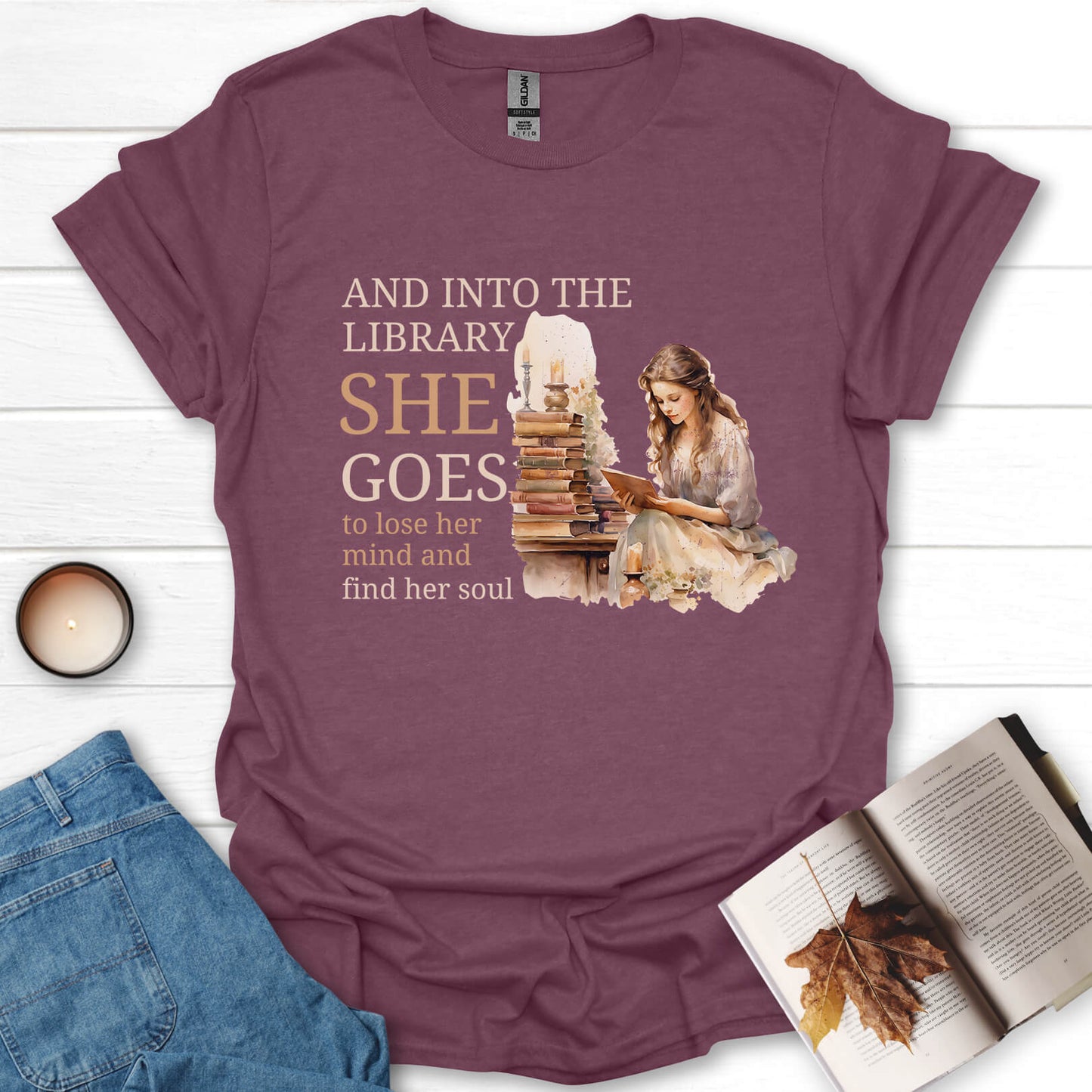 And Into The Library She Goes T-Shirt