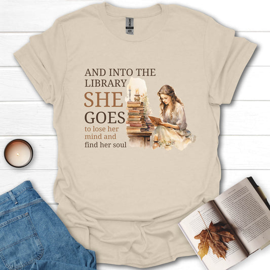 And Into The Library She Goes T-Shirt