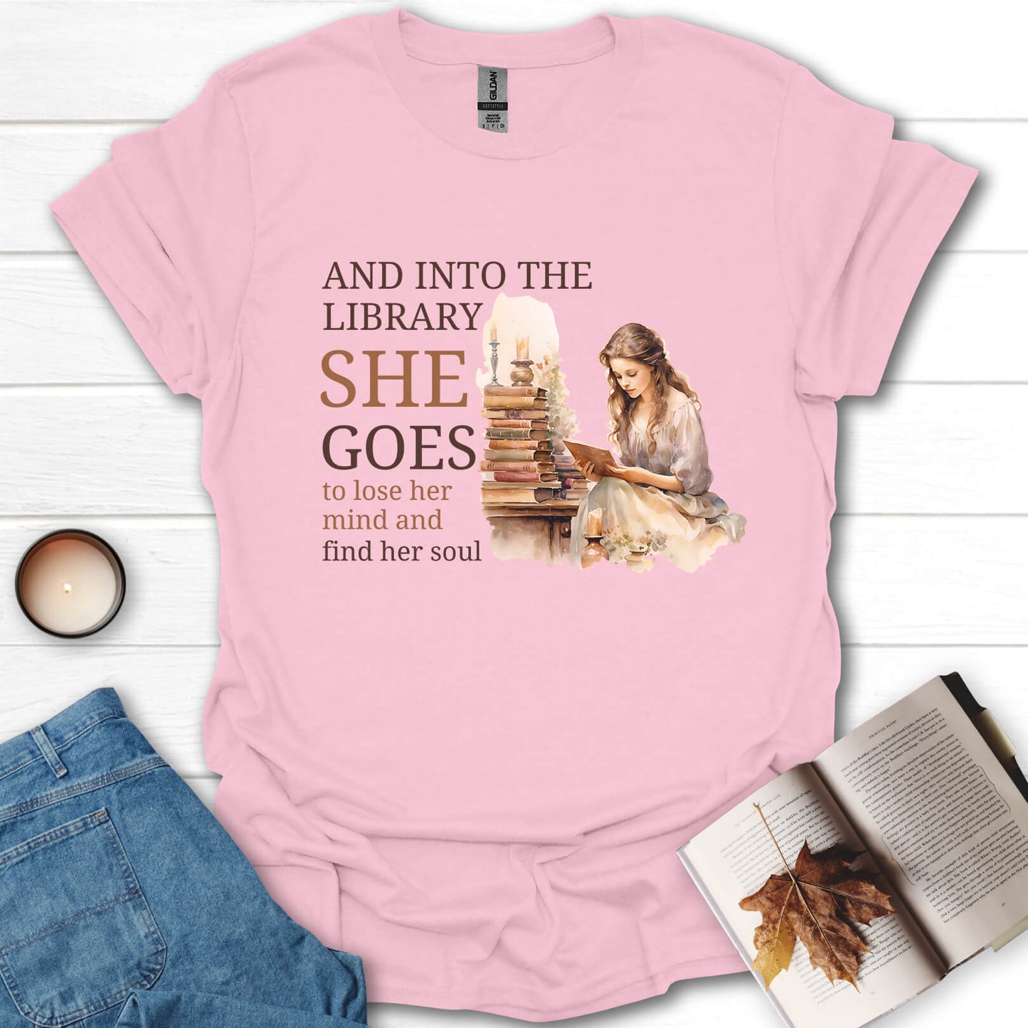 And Into The Library She Goes T-Shirt