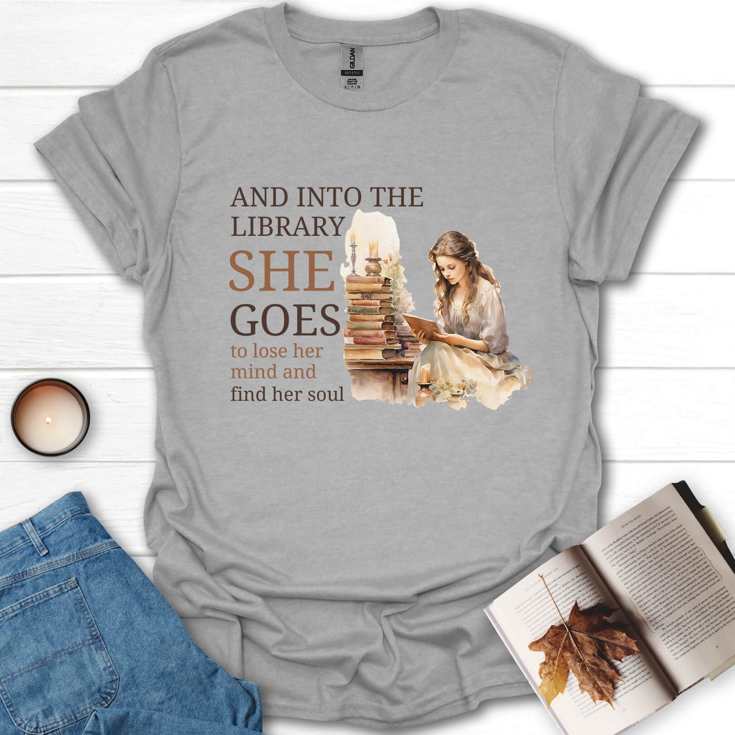 And Into The Library She Goes T-Shirt