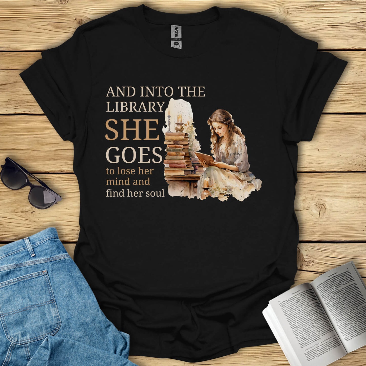 And Into The Library She Goes T-Shirt