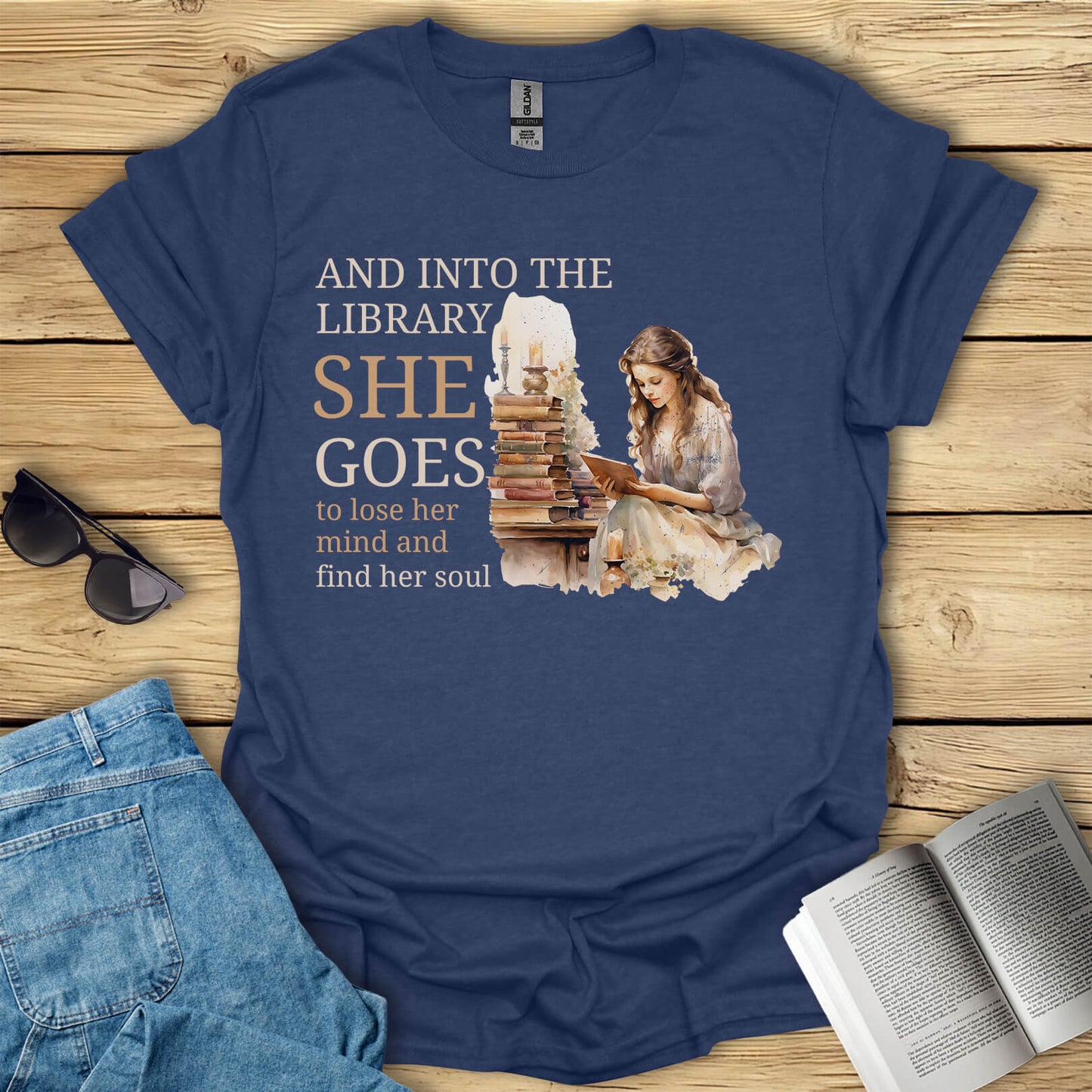And Into The Library She Goes T-Shirt