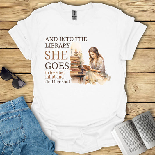 And Into The Library She Goes T-Shirt