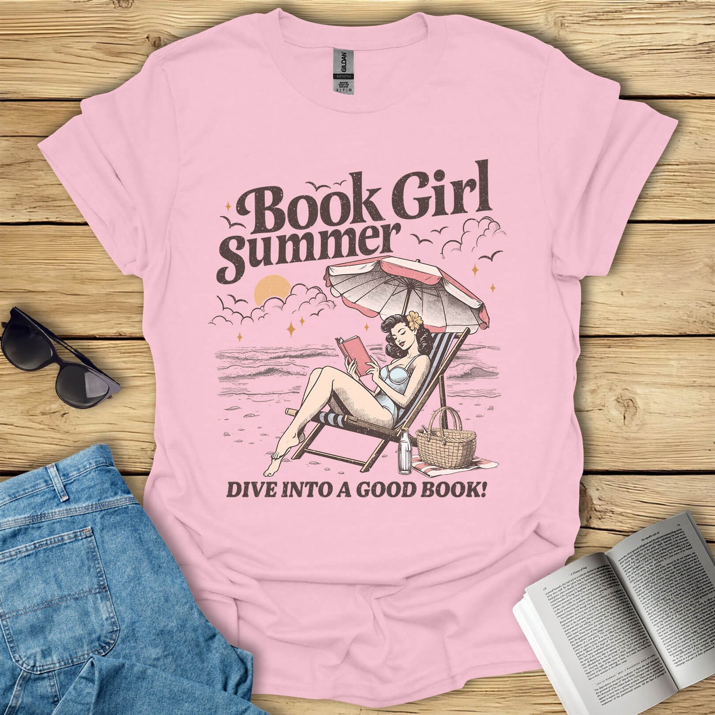 Book Girl Summer Dive Into a Good Book T-Shirt