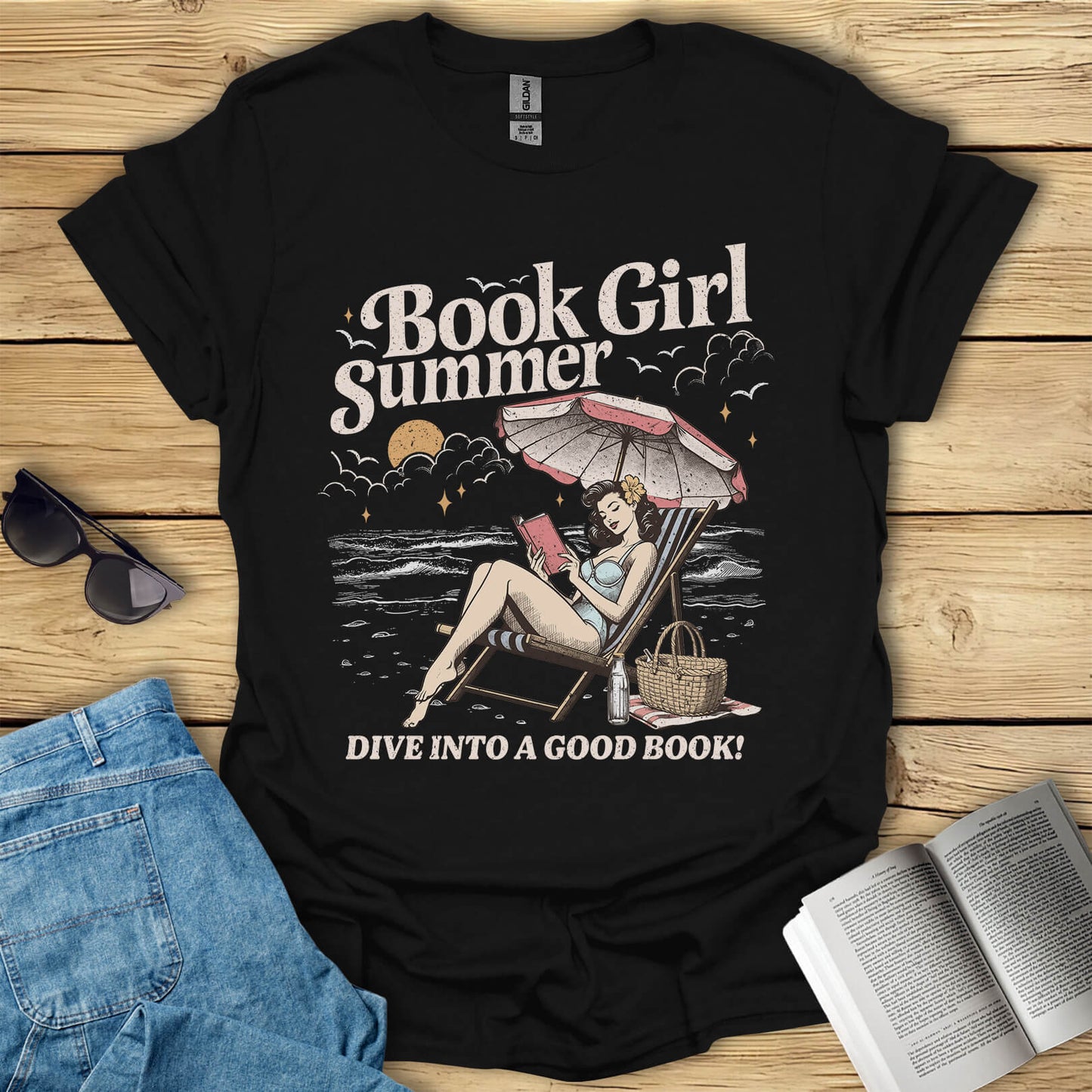 Book Girl Summer Dive Into a Good Book T-Shirt