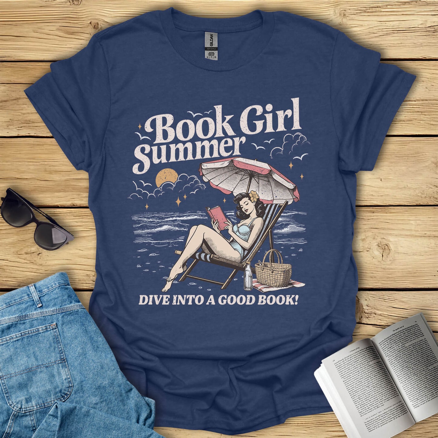 Book Girl Summer Dive Into a Good Book T-Shirt