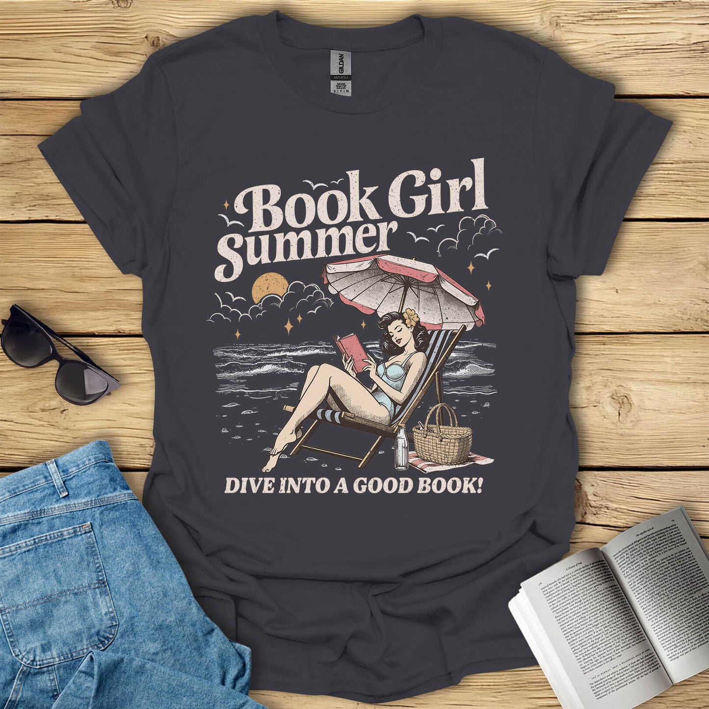 Book Girl Summer Dive Into a Good Book T-Shirt
