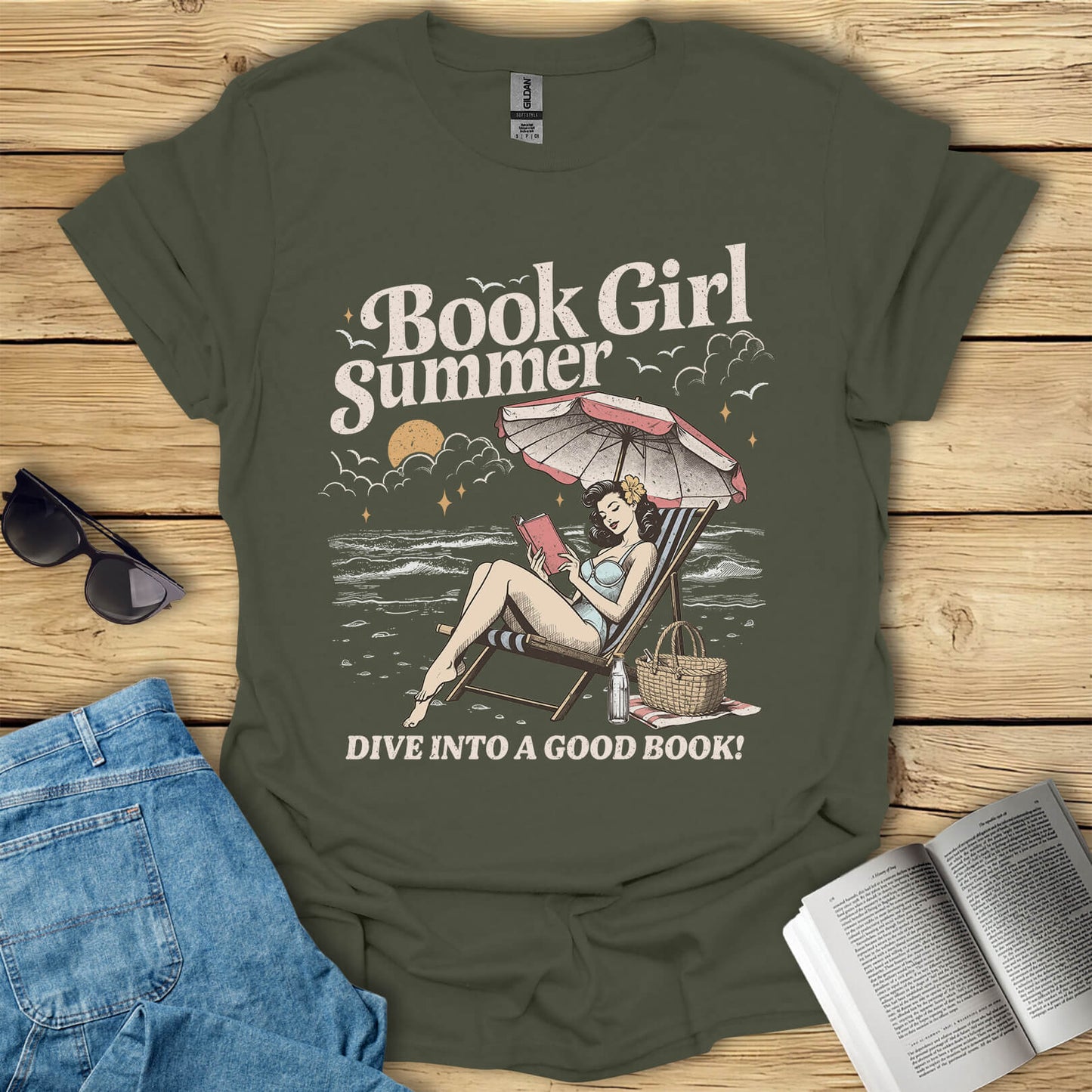 Book Girl Summer Dive Into a Good Book T-Shirt