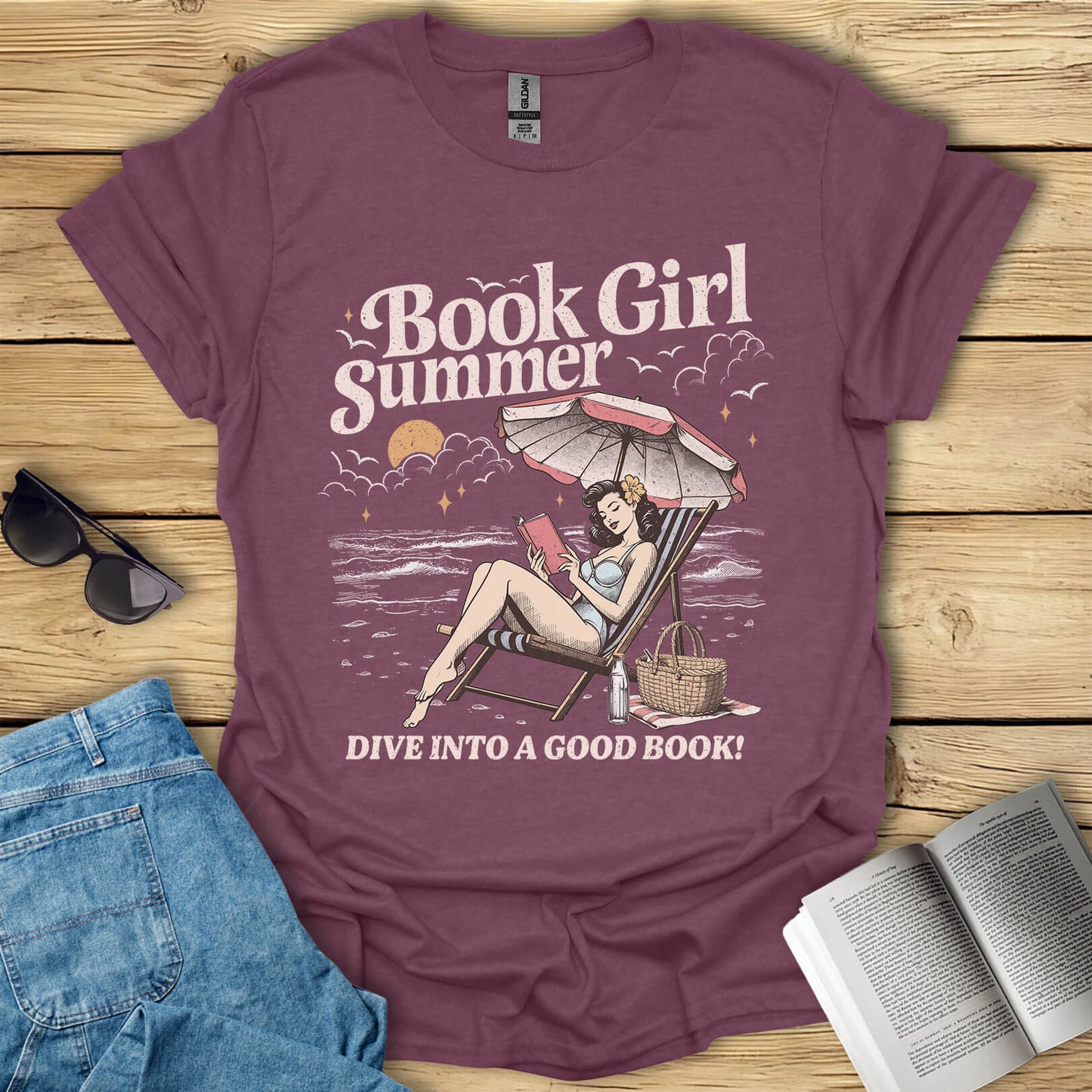 Book Girl Summer Dive Into a Good Book T-Shirt
