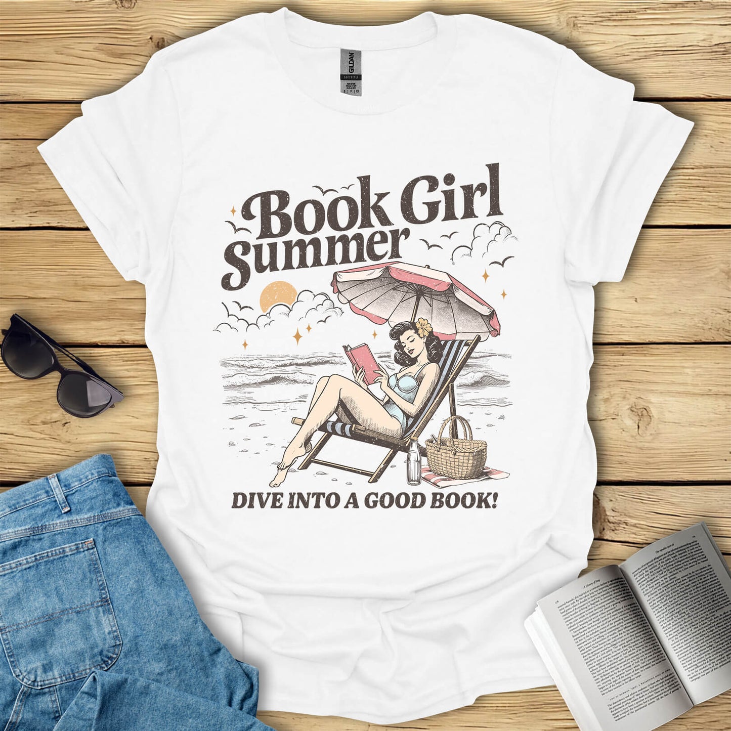 Book Girl Summer Dive Into a Good Book T-Shirt