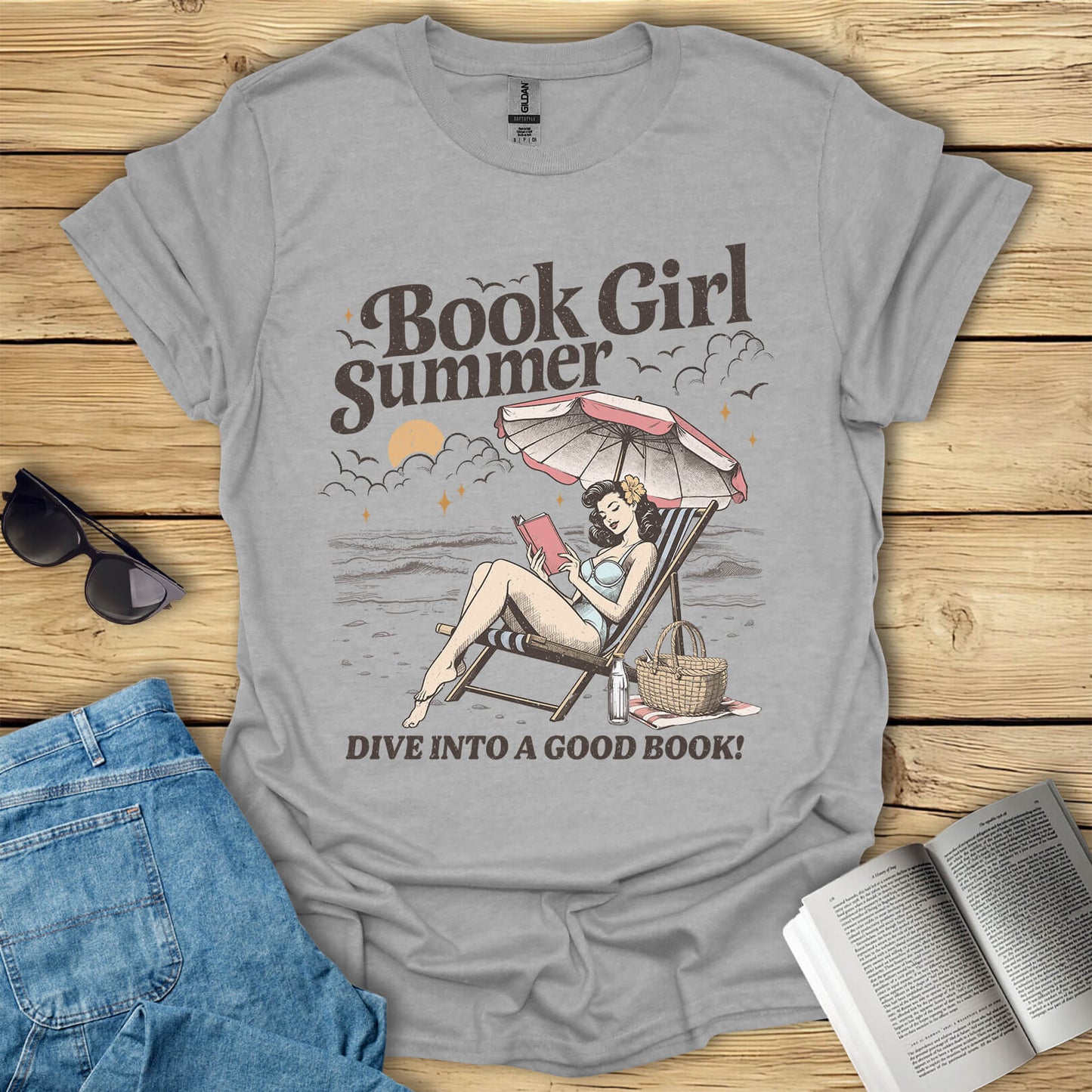 Book Girl Summer Dive Into a Good Book T-Shirt