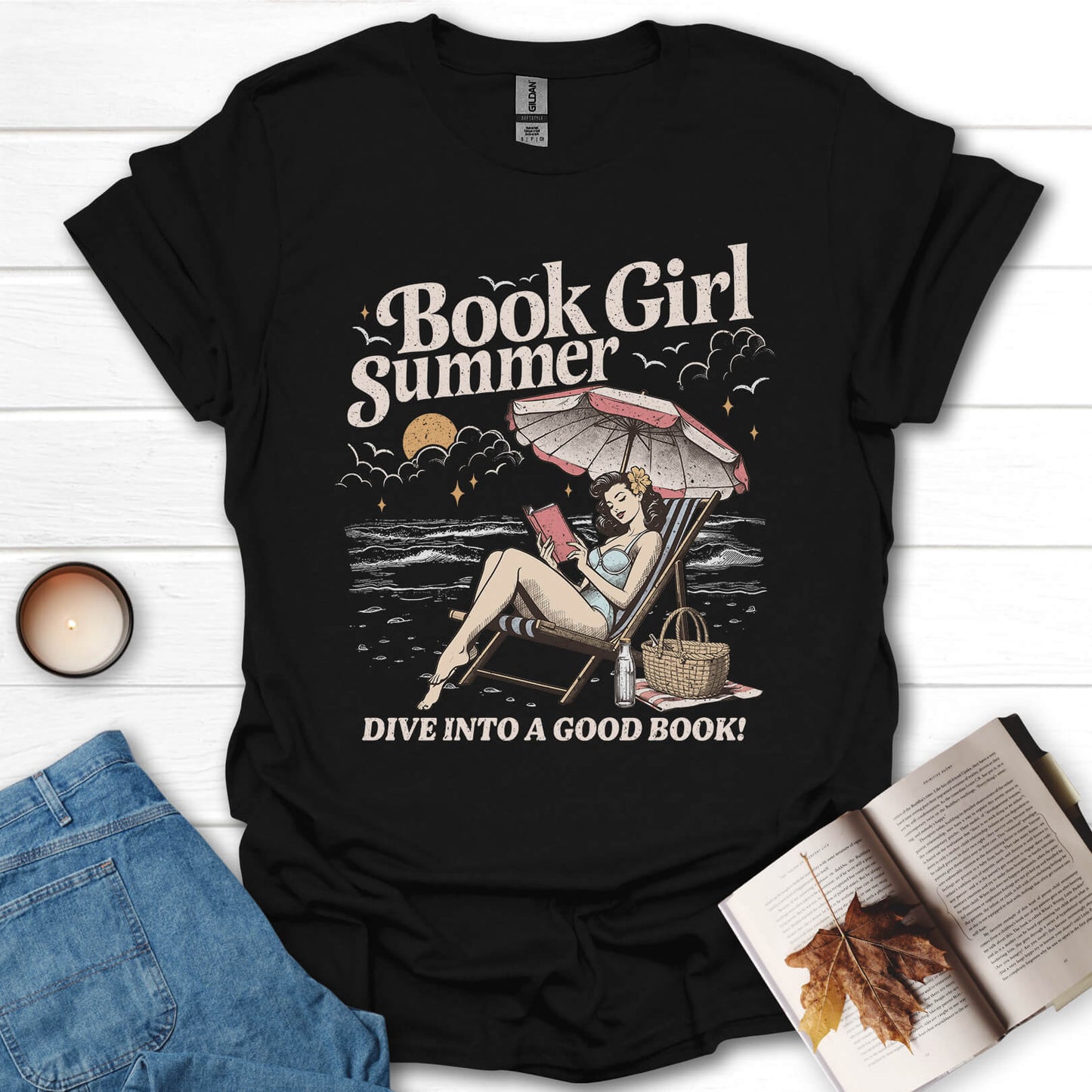 Book Girl Summer Dive Into a Good Book T-Shirt