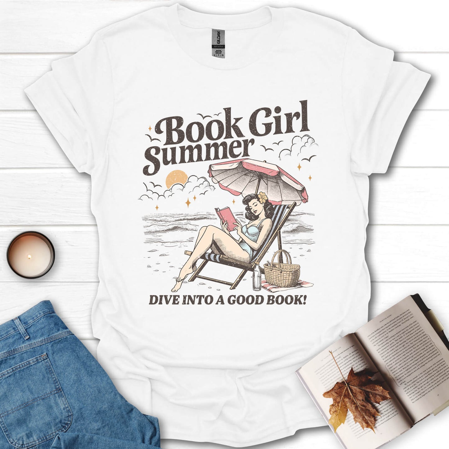 Book Girl Summer Dive Into a Good Book T-Shirt