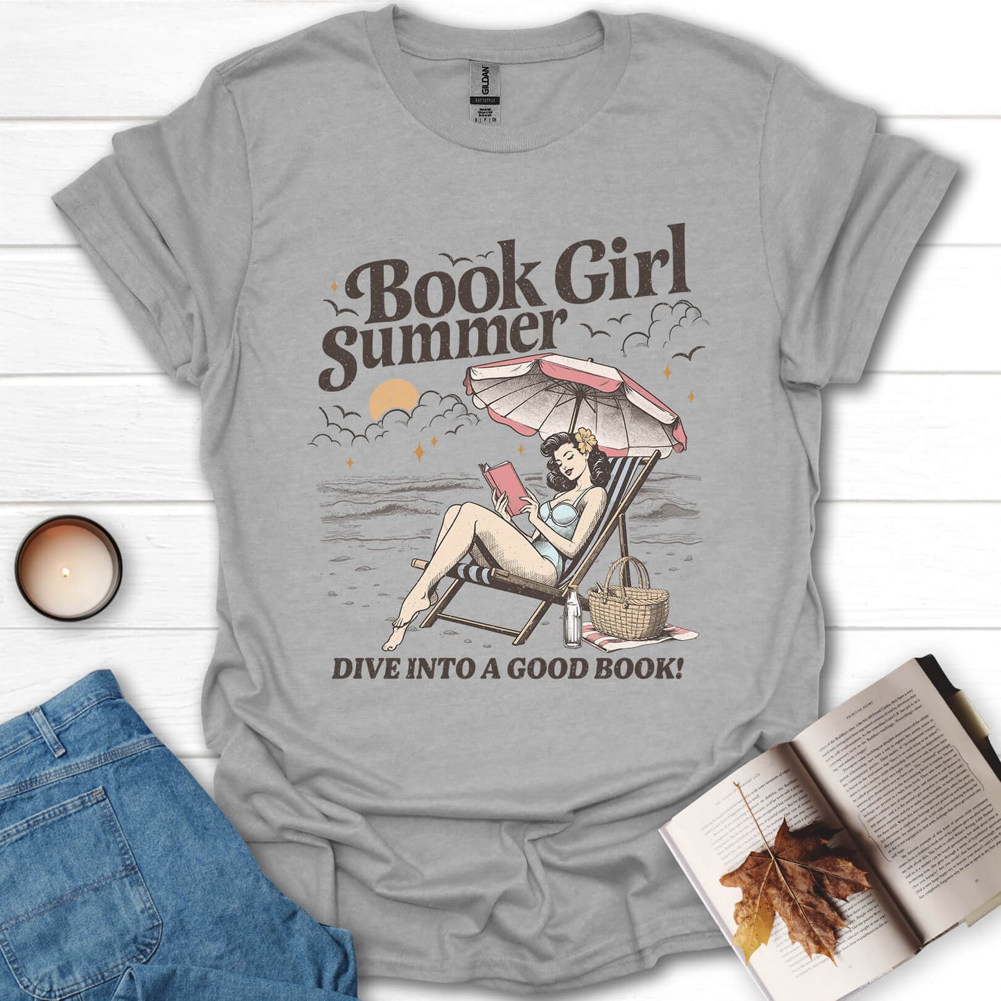 Book Girl Summer Dive Into a Good Book T-Shirt