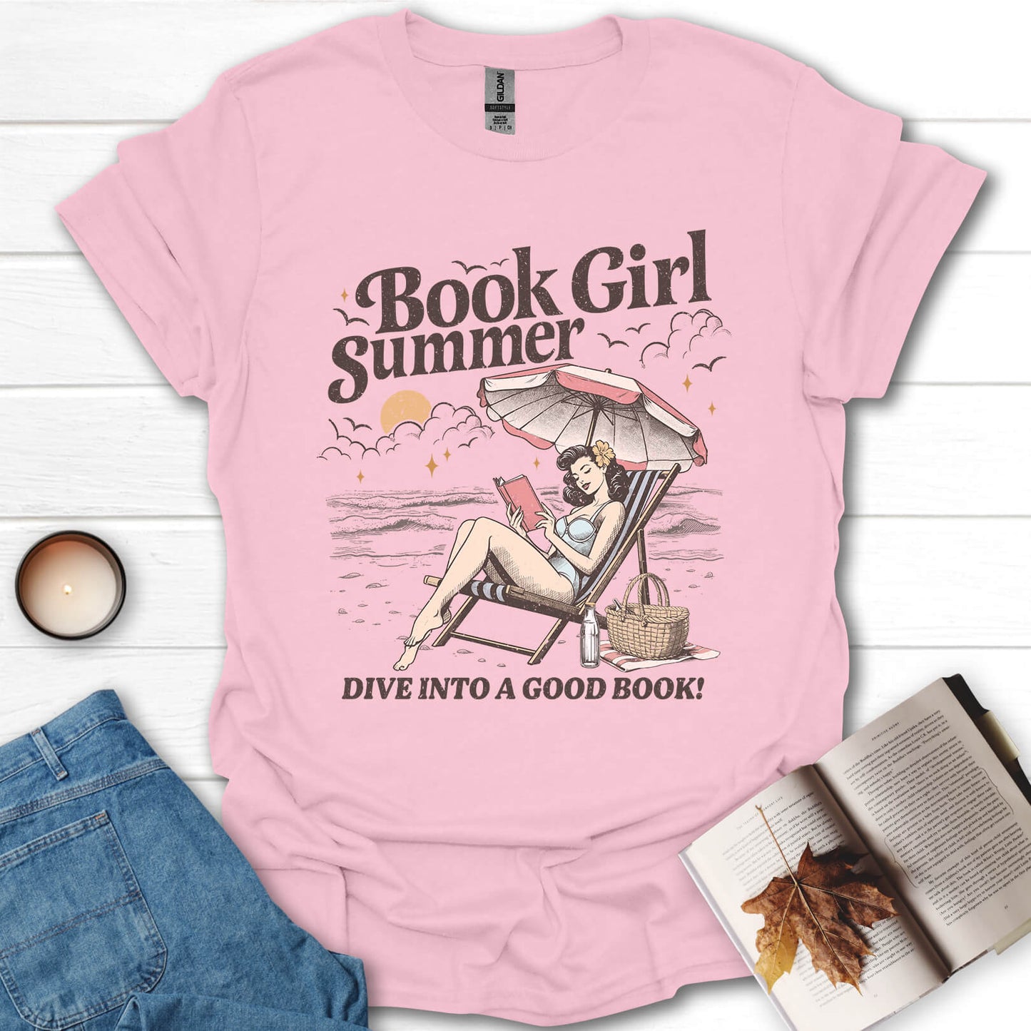 Book Girl Summer Dive Into a Good Book T-Shirt