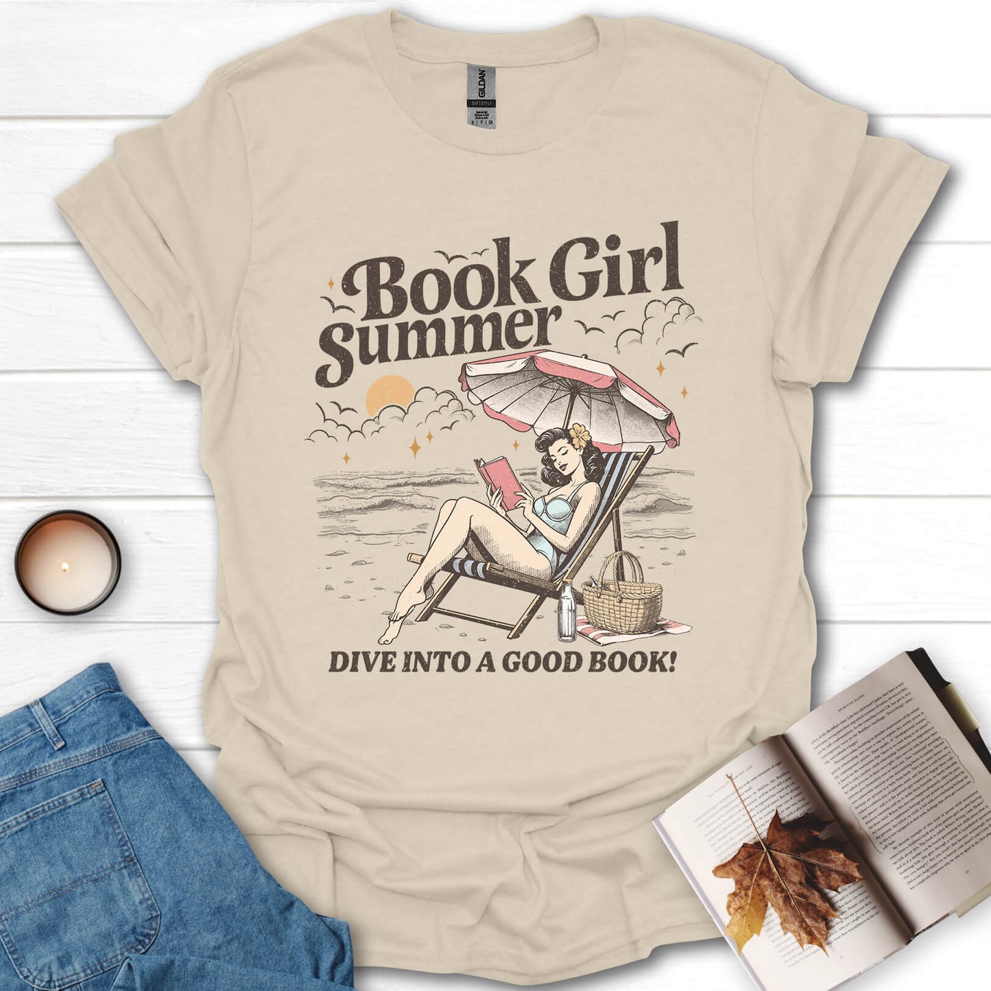 Book Girl Summer Dive Into a Good Book T-Shirt