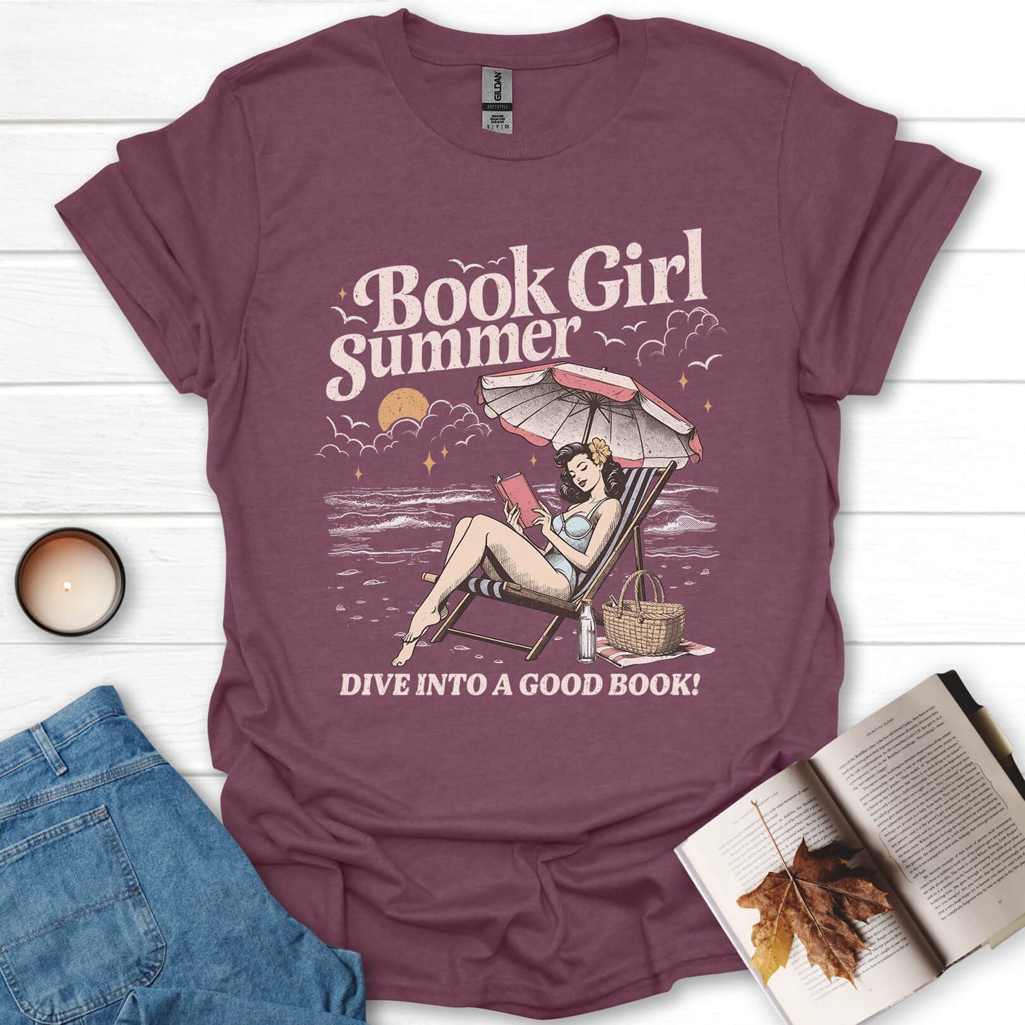 Book Girl Summer Dive Into a Good Book T-Shirt