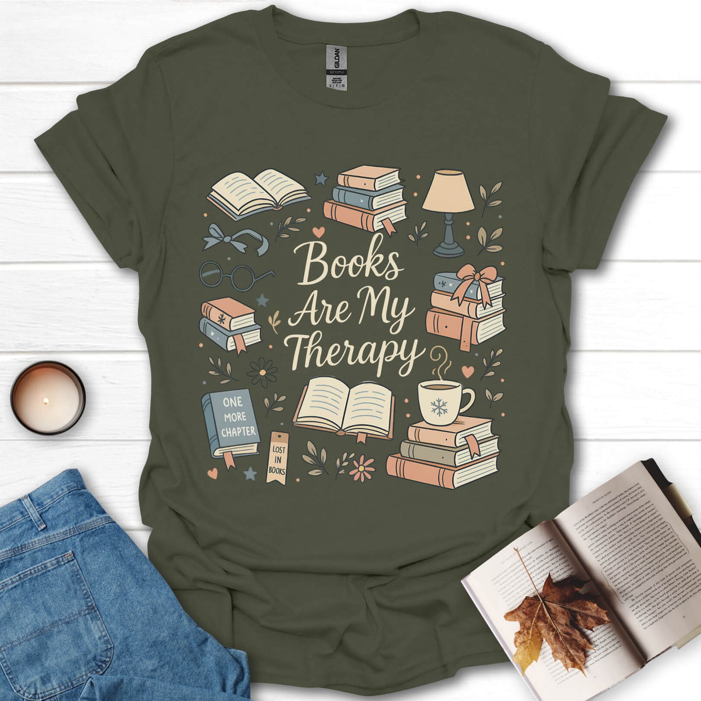 Books Are My Therapy T-Shirt